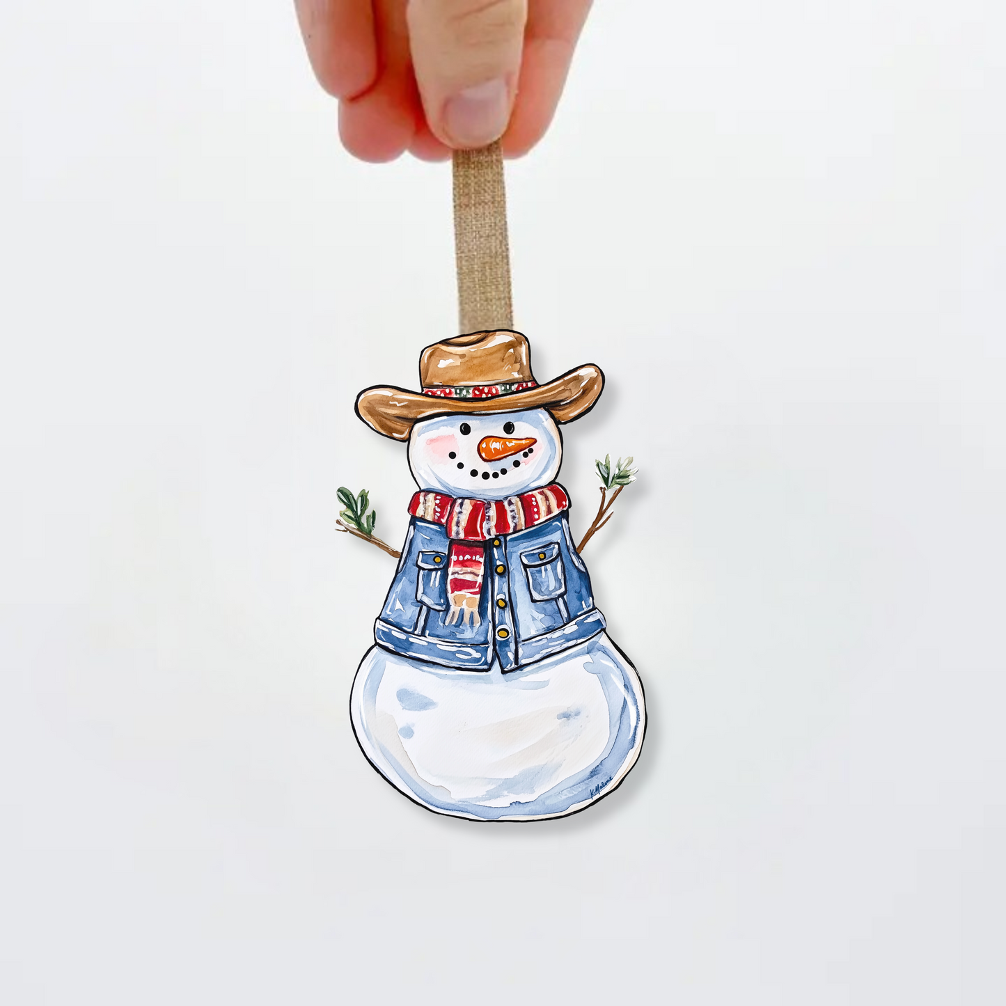 Acrylic Cowboy Snowman Ornament