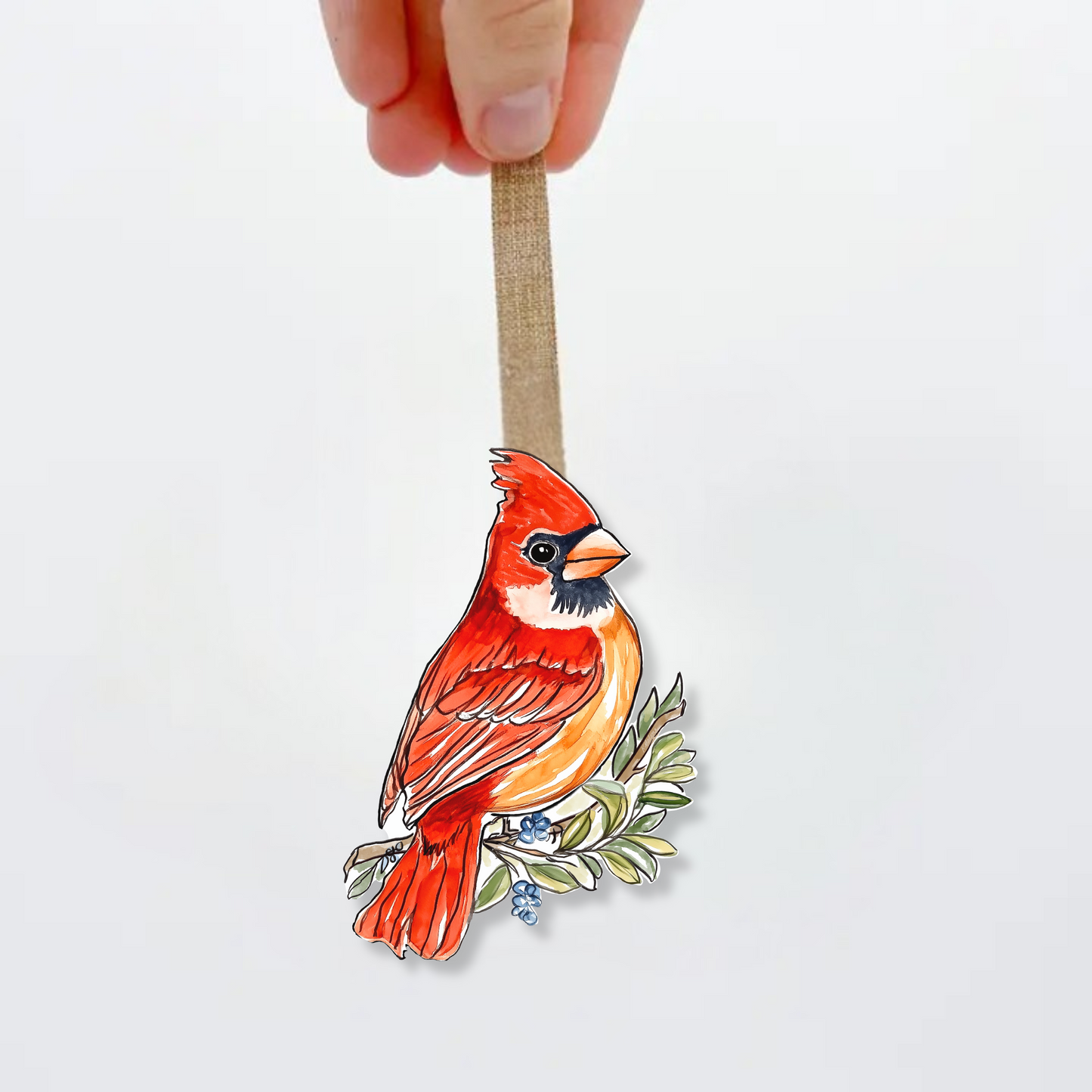Acrylic Red Cardinal Ornament