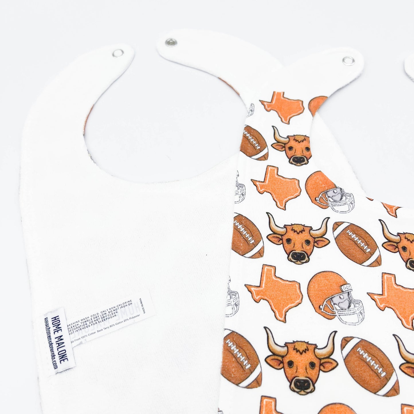 Longhorn Football Baby Bib