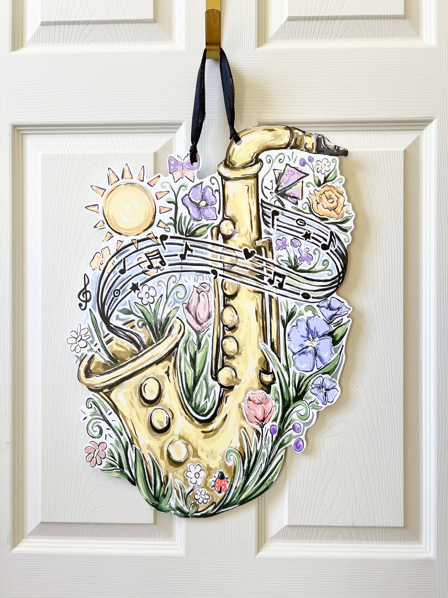 Spring Saxophone Door Hanger