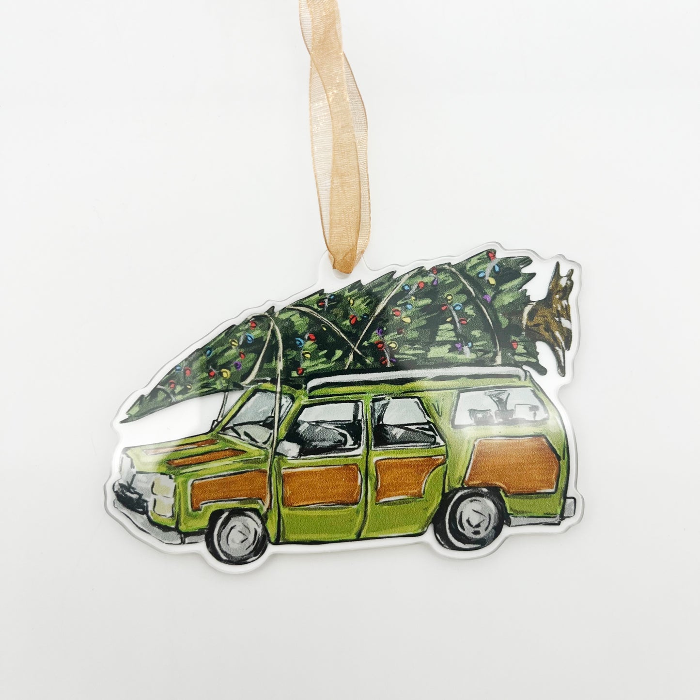 Christmas Tree Station Wagon Ornament