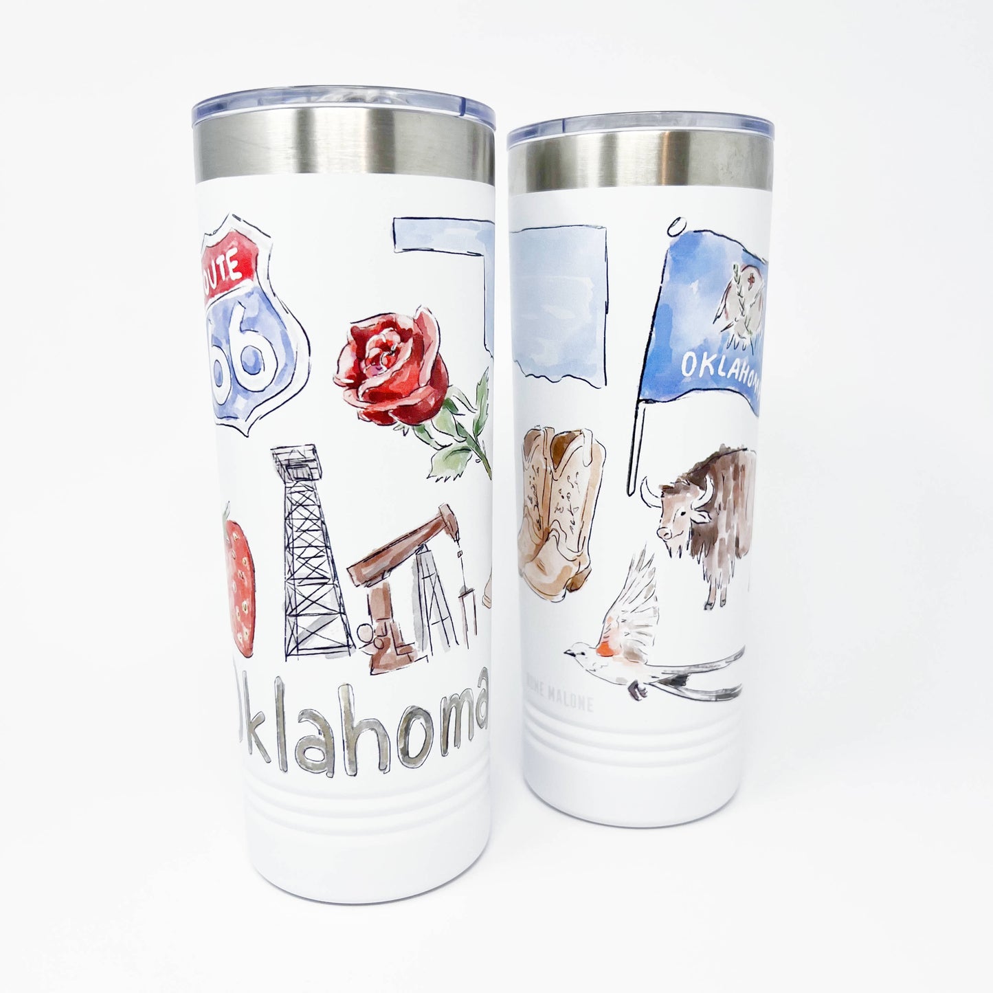 Oklahoma Icons Skinny Tumbler 22oz