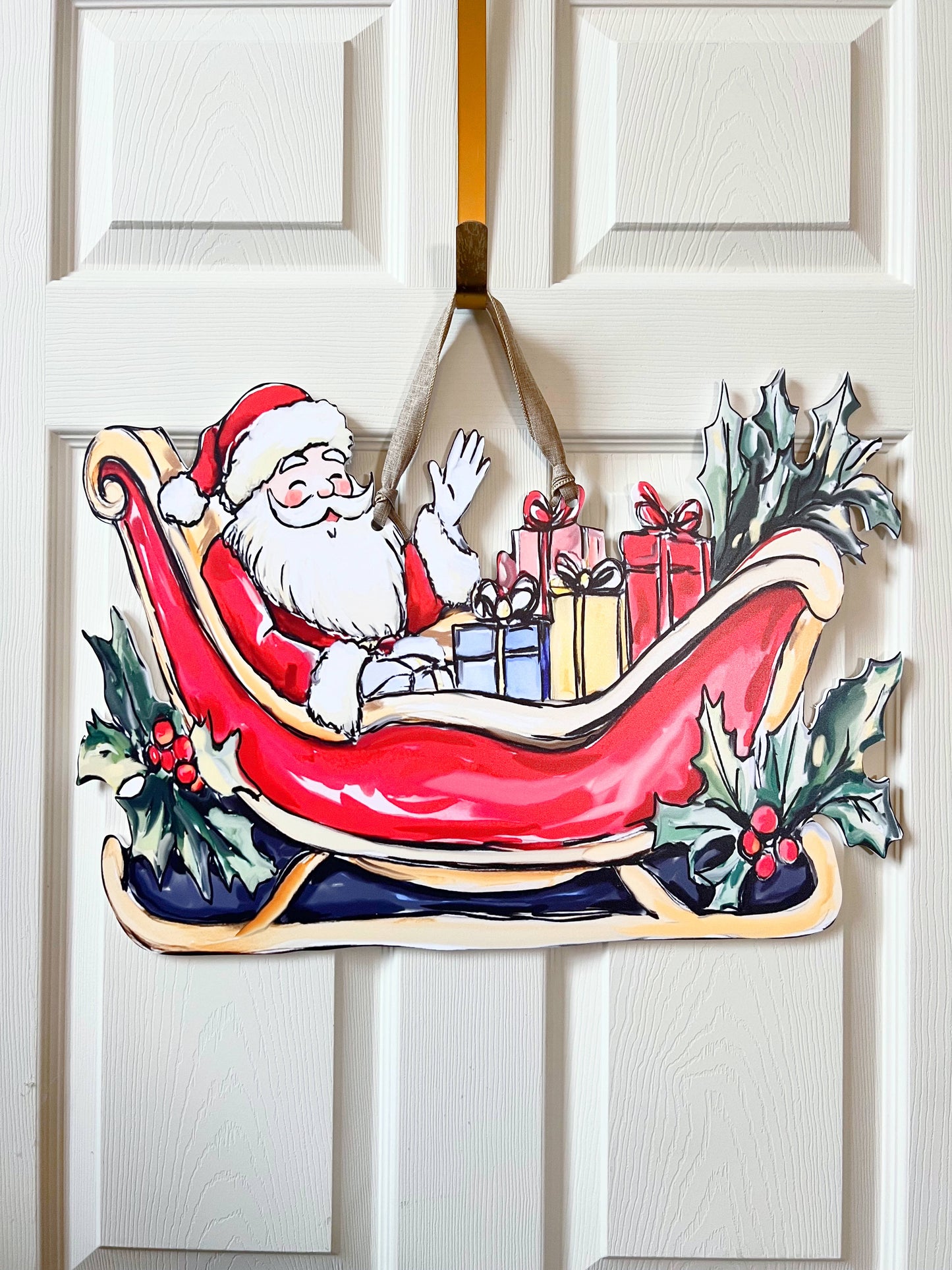 Santa Sleigh Door Hanger