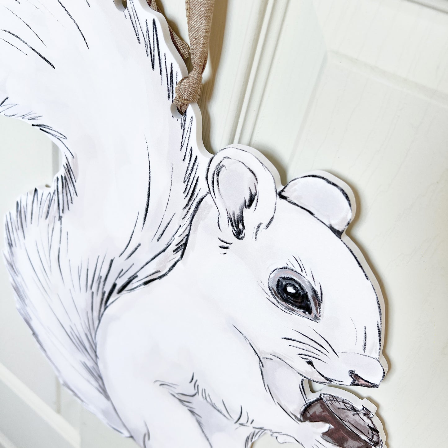 White Squirrel Door Hanger