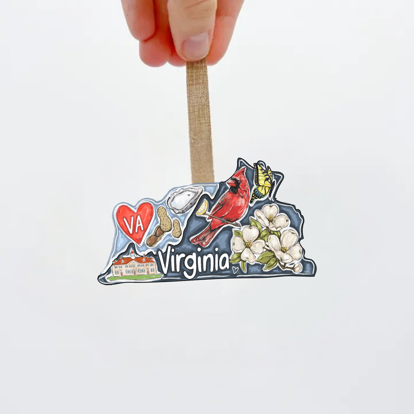 Acrylic Virginia State Favorites Ornament