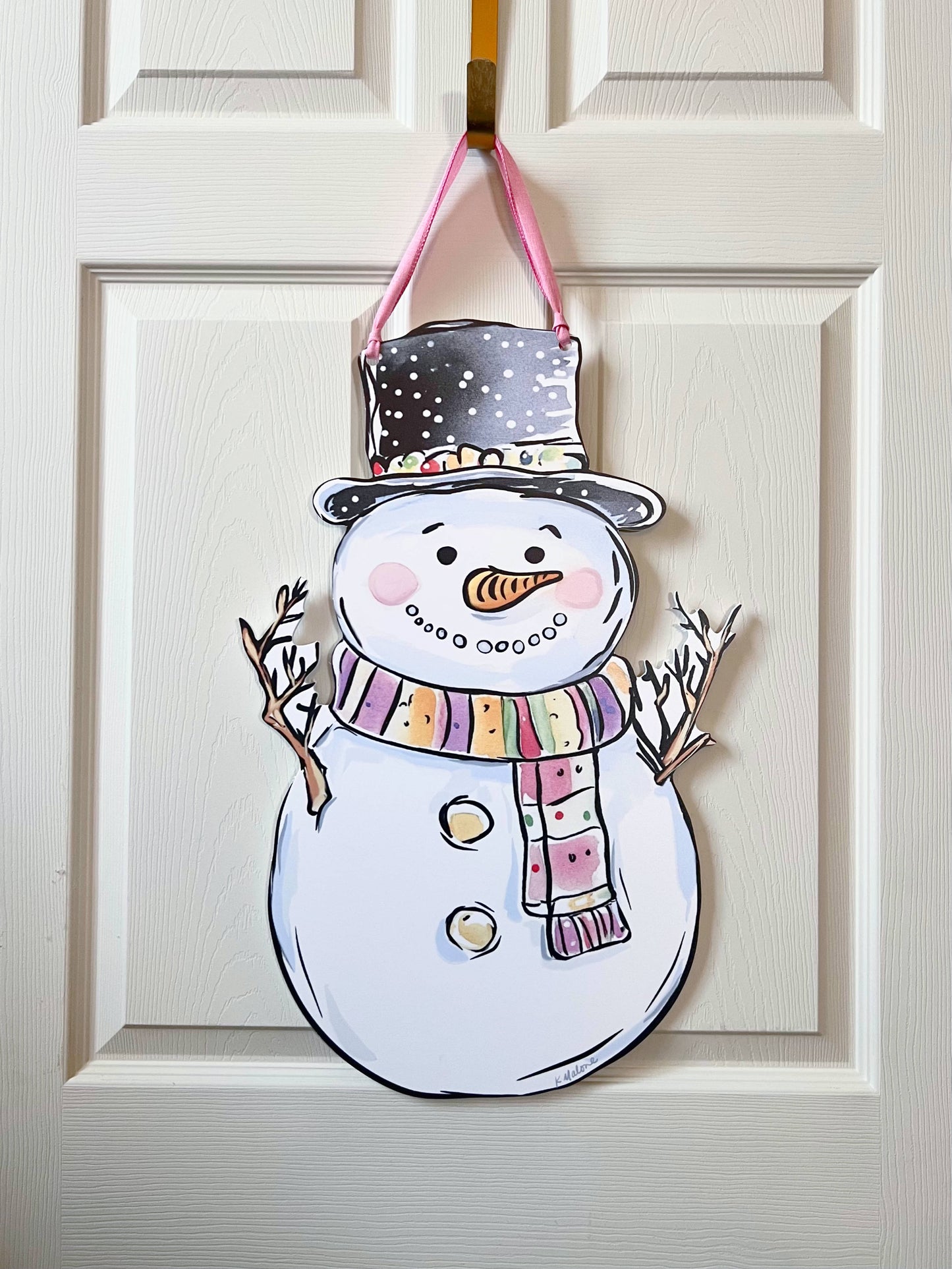 Winter Snowman Door Hanger