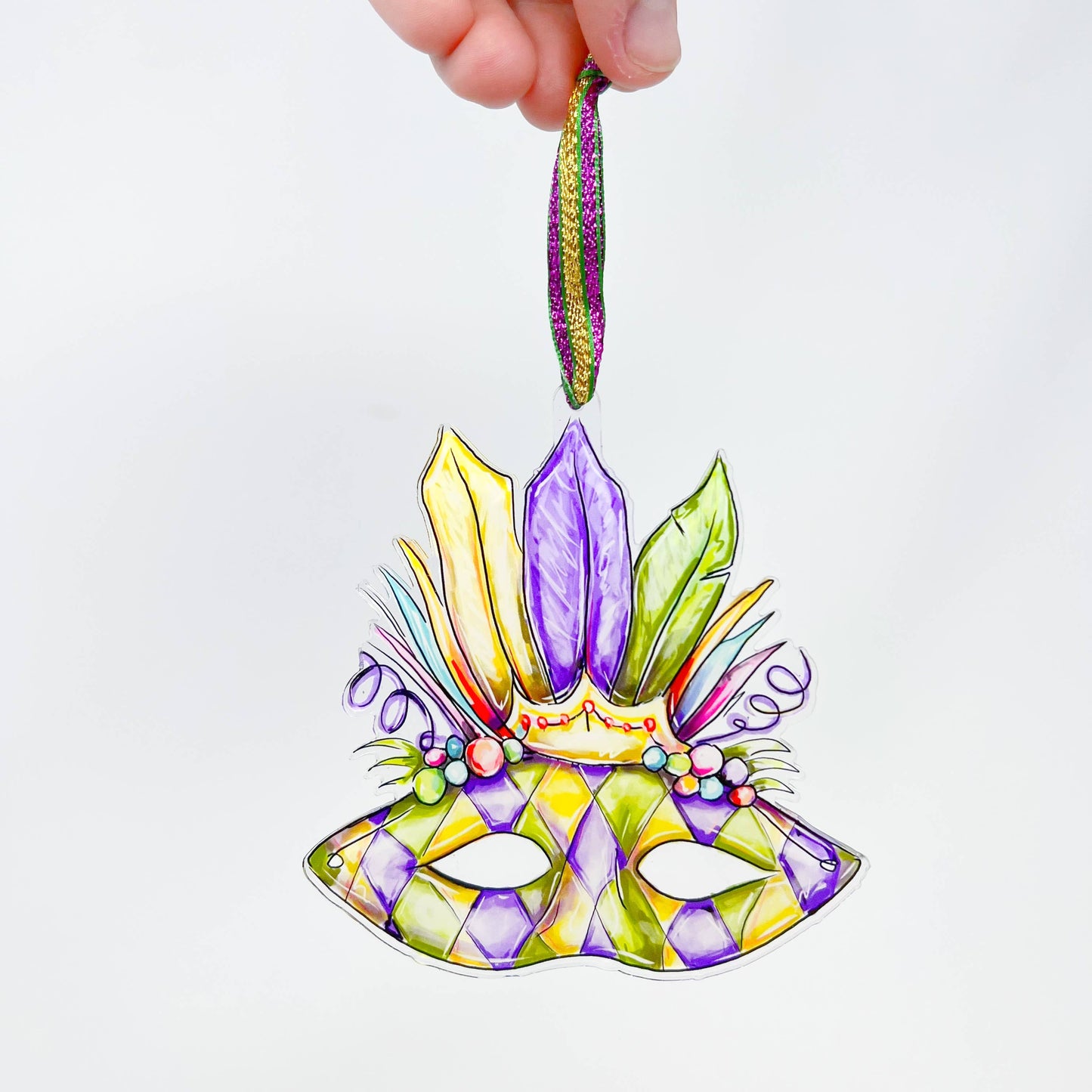 Mardi Gras Carnival Mask Acrylic Ornament