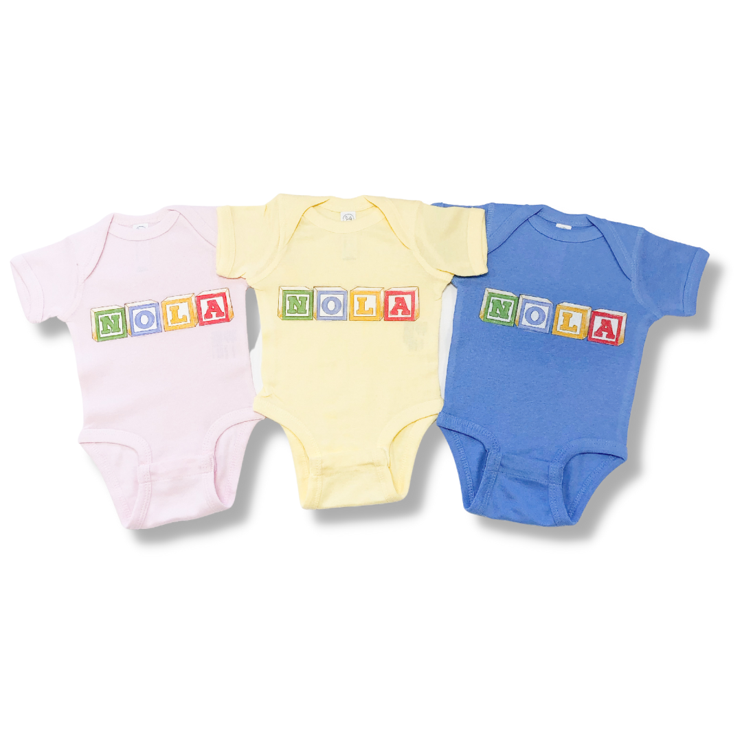 NOLA Blocks Onesie- Color Options