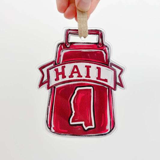 Hail State Cowbell Acrylic Ornament