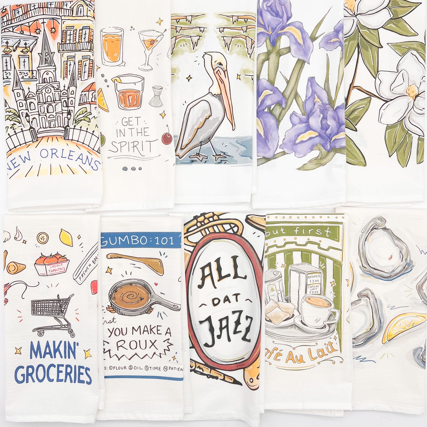 Mardi Gras Heart Tea Towel