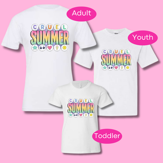 Cruel Summer T-Shirt Adult Youth & Toddler Swiftie Camp Tee