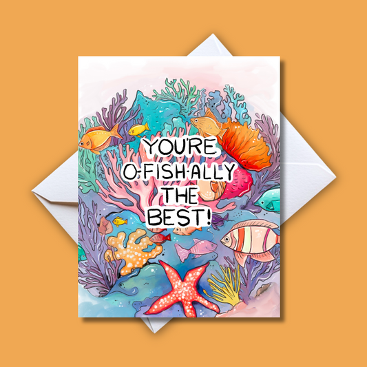 O-Fish-Ally The Best Card - Love Thinking of You Notecard
