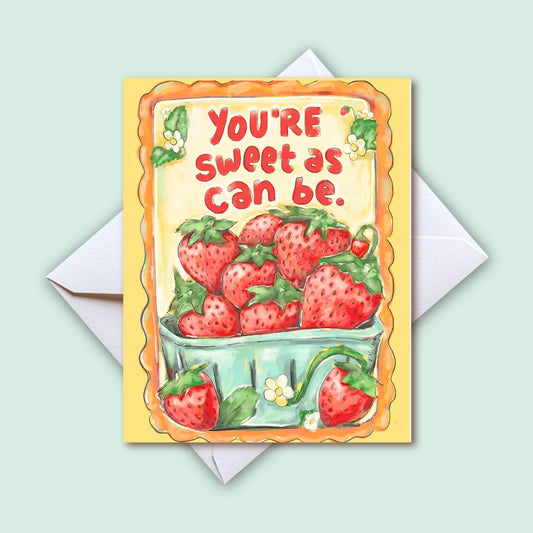 Sweet Strawberries Greeting Card-Love You Everyday Notecard