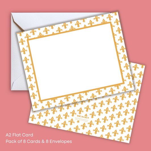 Gold Fleur De Lis - 8 Notecard Set - New Orleans Cute Notes