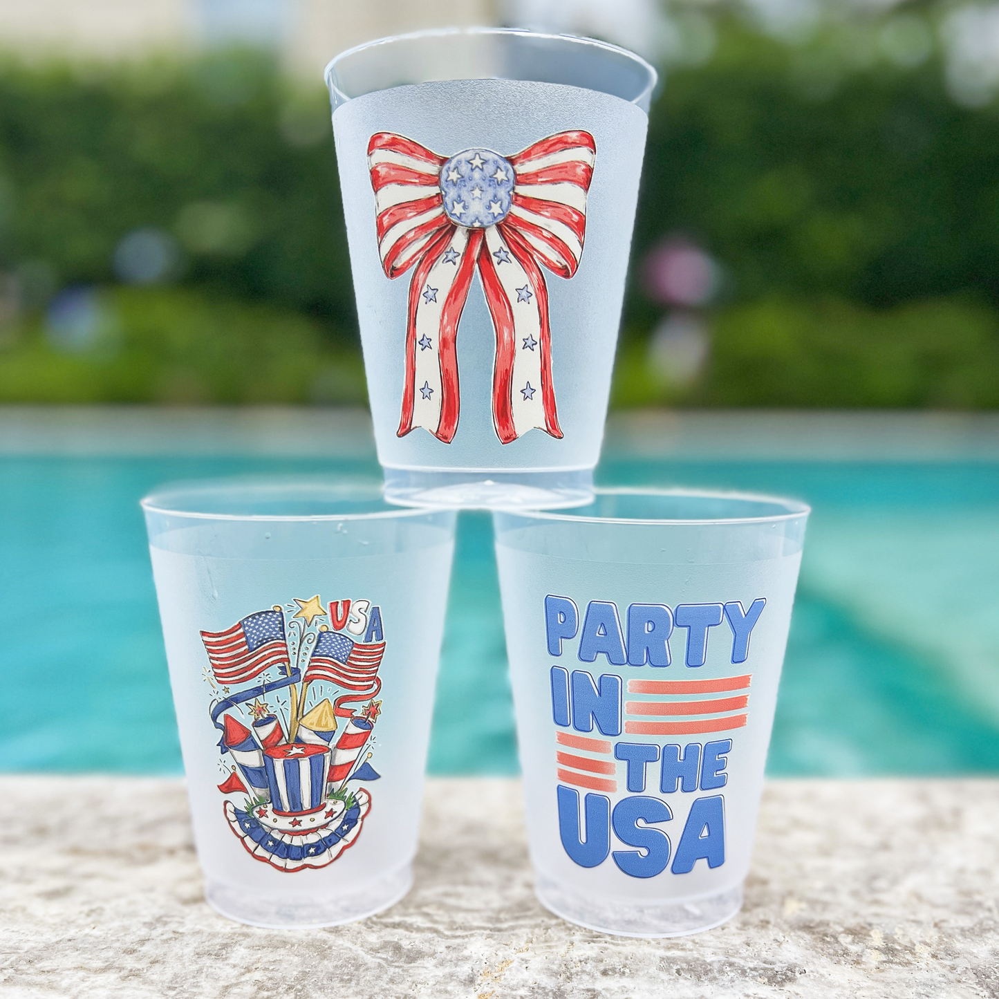 Patriotic Bow Party Cup Set