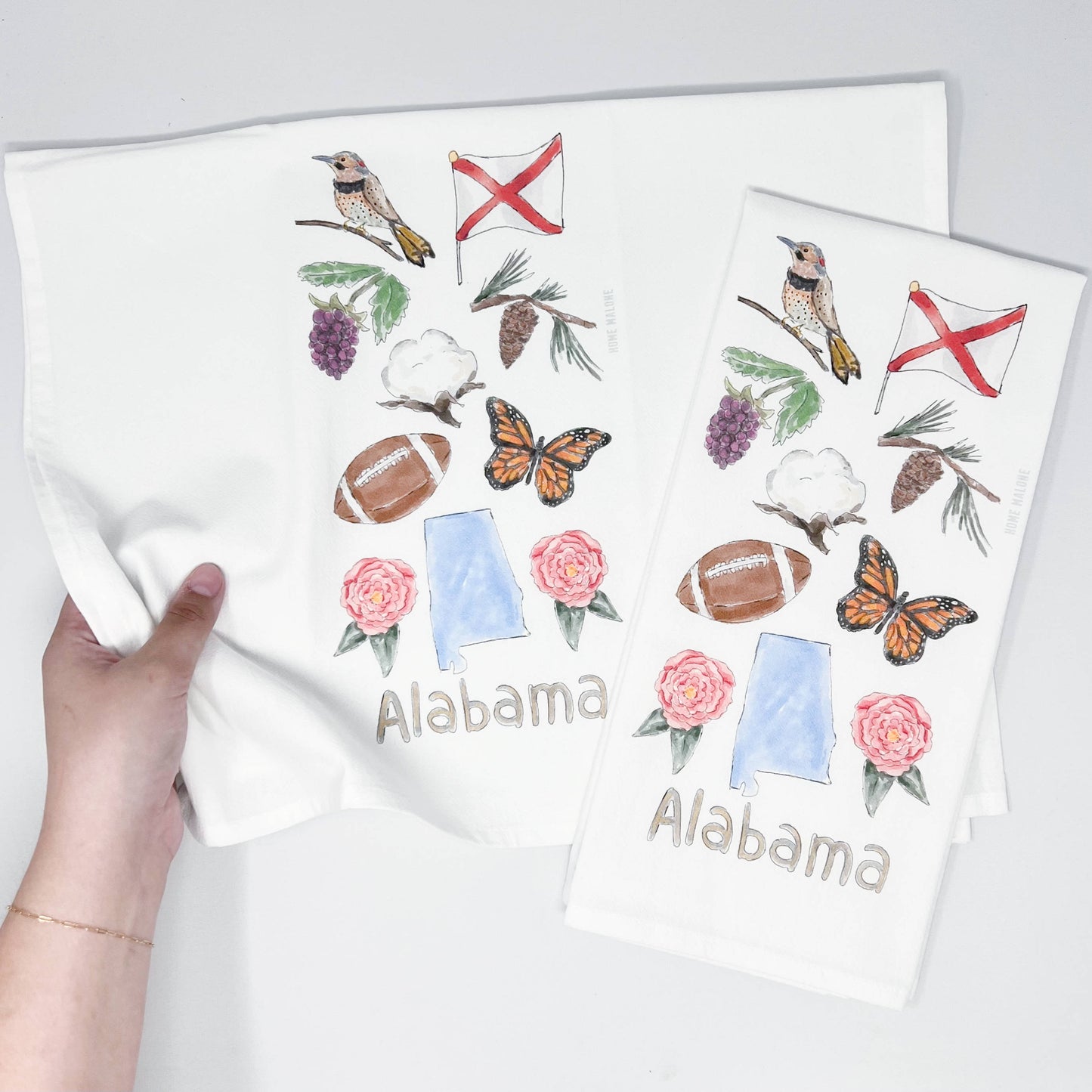 Alabama Icons Tea Towel