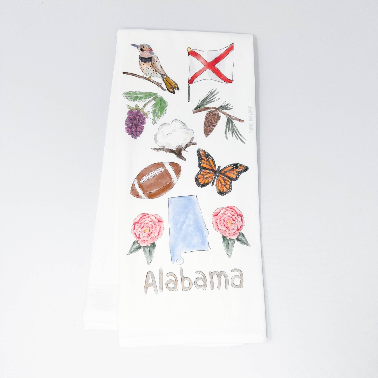 Alabama Icons Tea Towel
