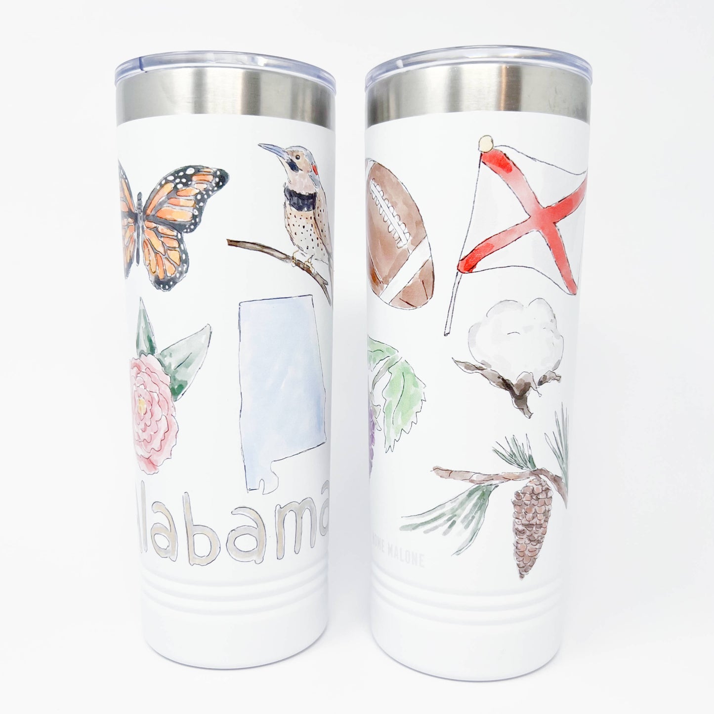Alabama Icons Skinny Tumbler 22oz