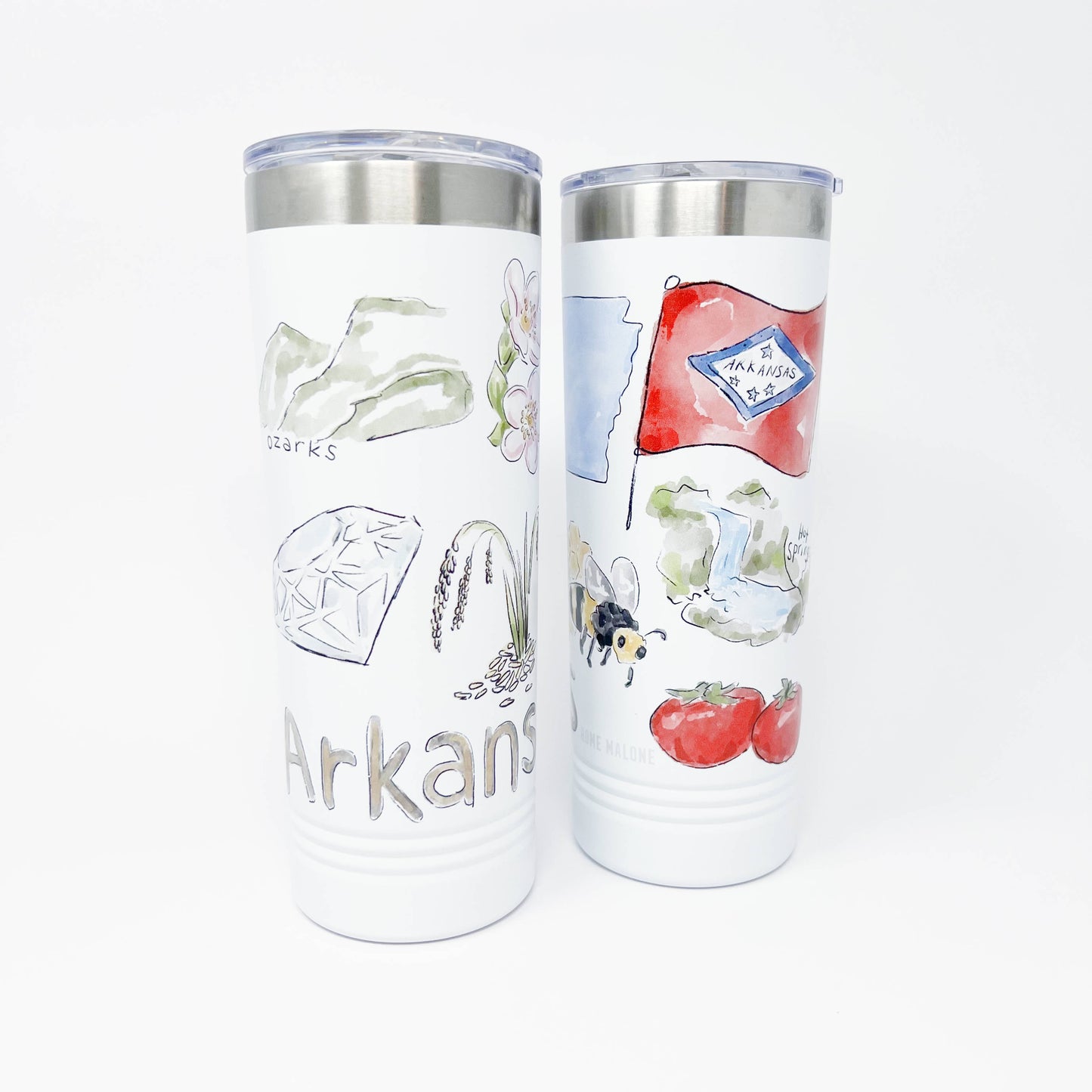 Arkansas Icons Skinny Tumbler 22oz