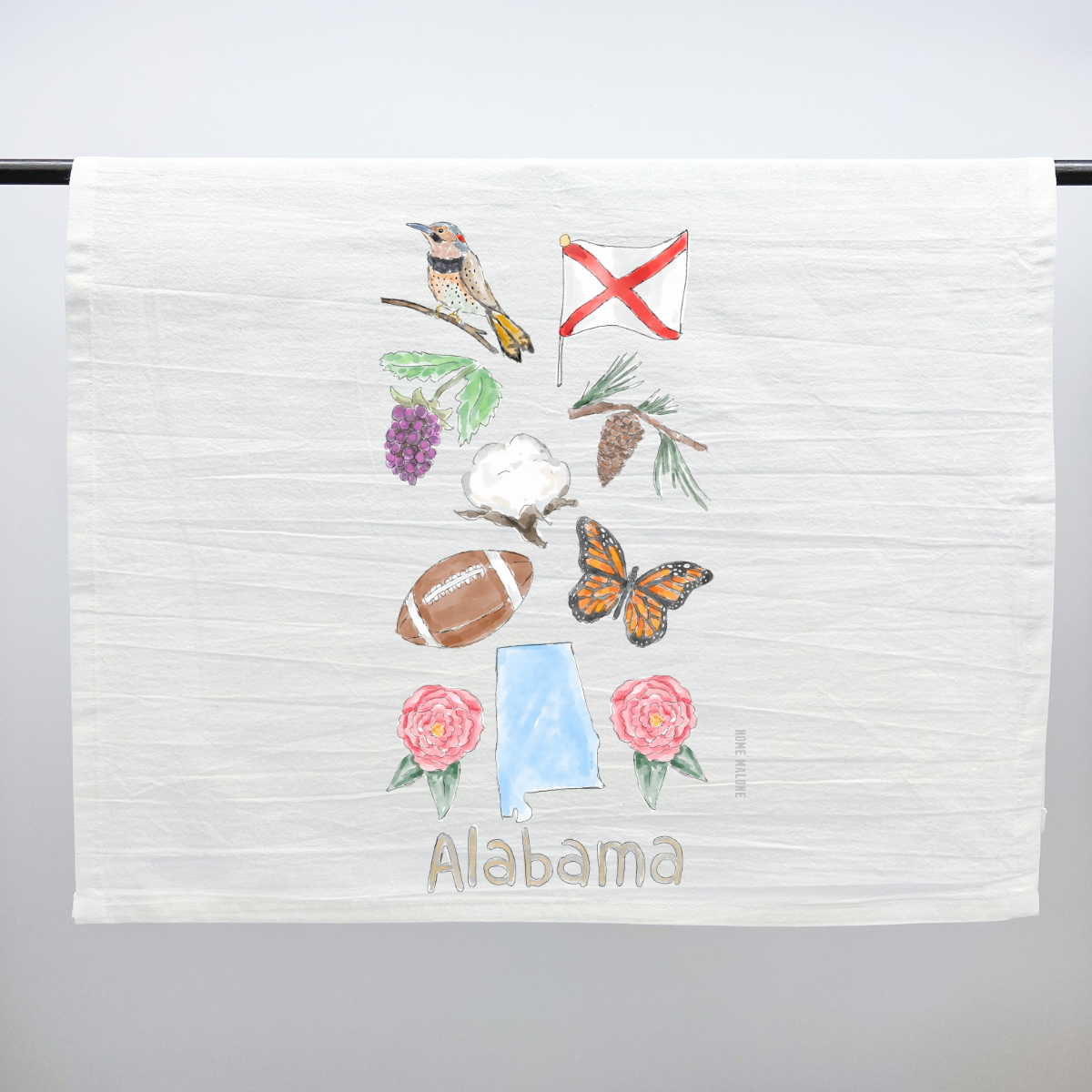 Alabama Icons Tea Towel