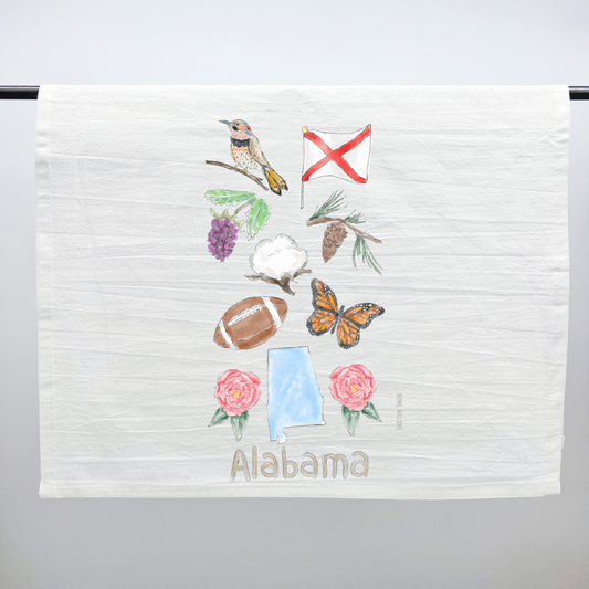 Alabama Icons Tea Towel