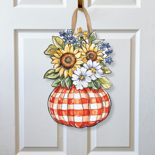 Fall Pumpkin Vase Door Hanger