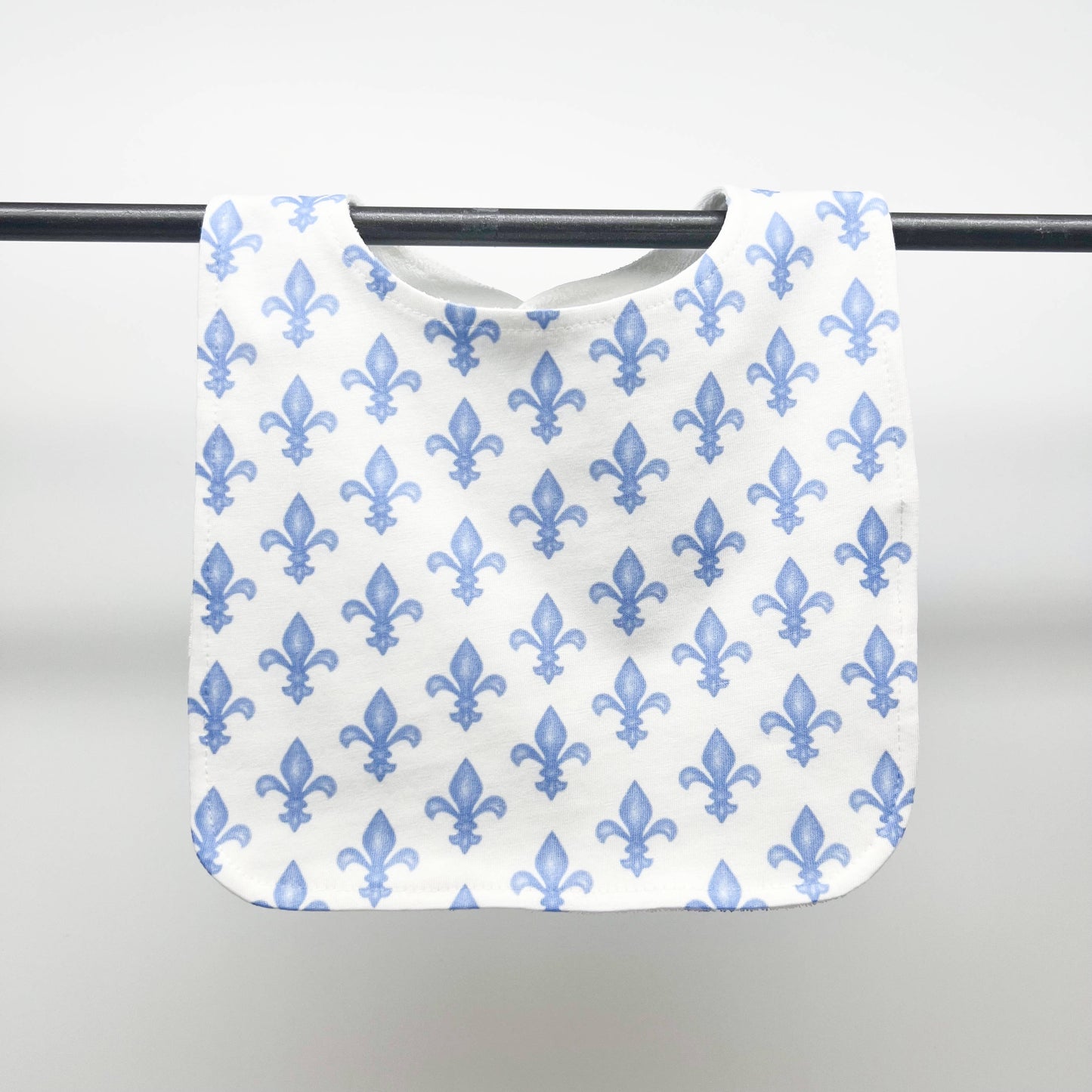 Blue Fleur De Lis Baby Bib