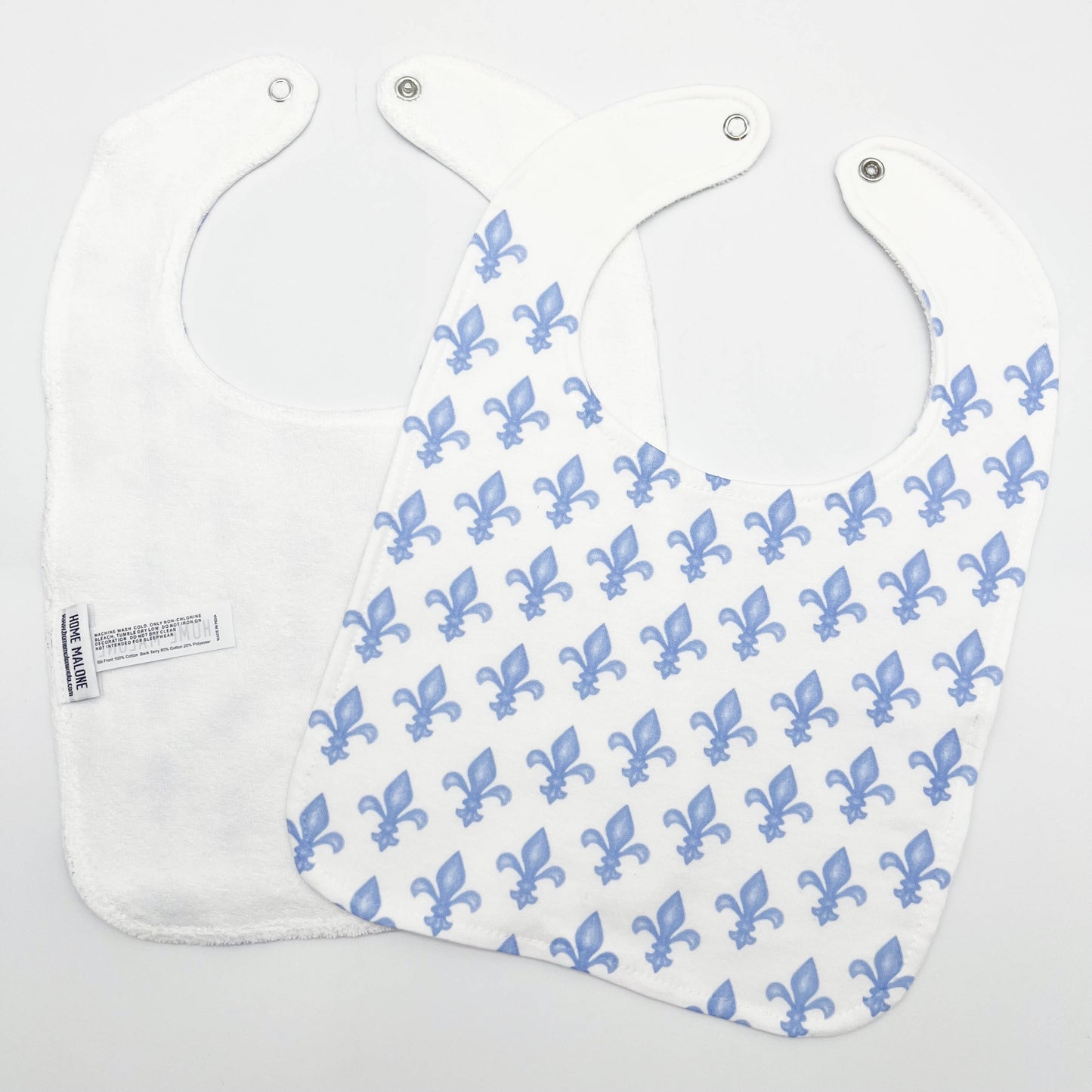 Blue Fleur De Lis Baby Bib
