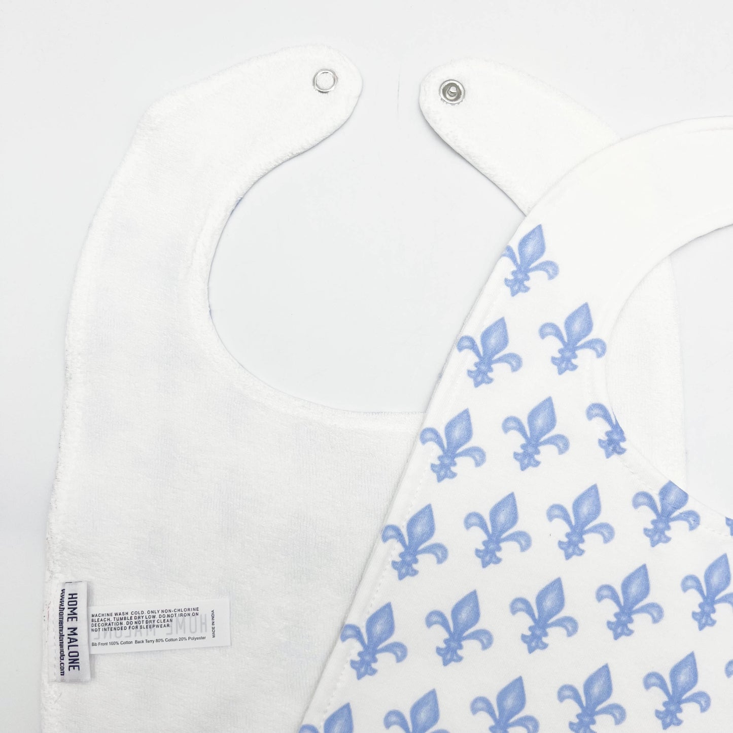 Blue Fleur De Lis Baby Bib