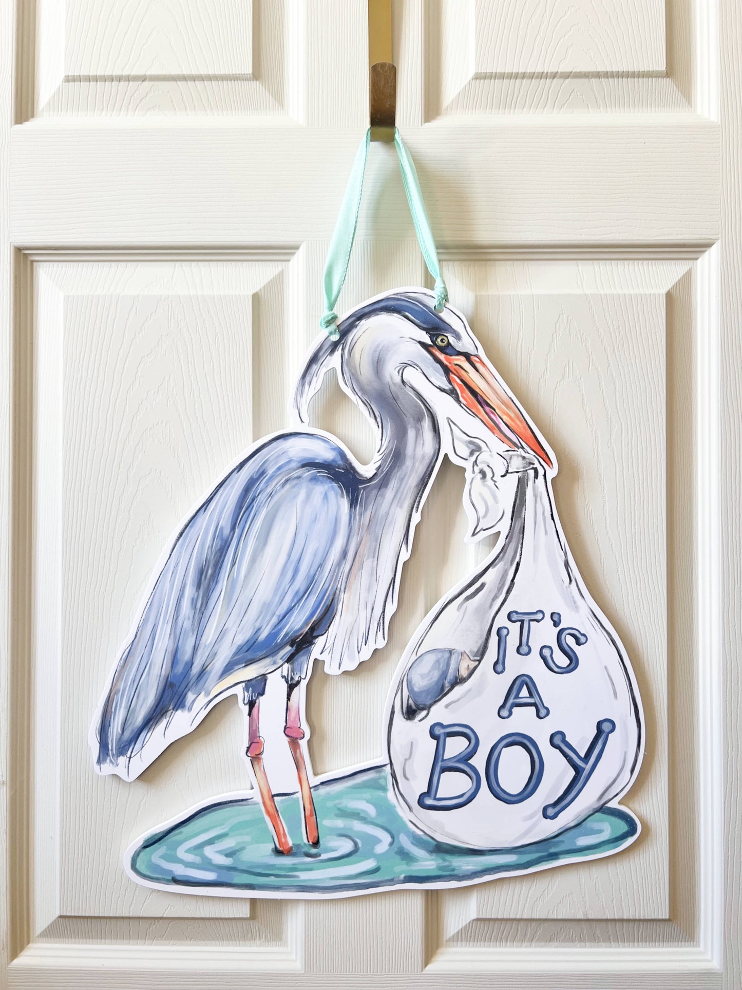 It's A Boy - Blue Heron Door Hanger