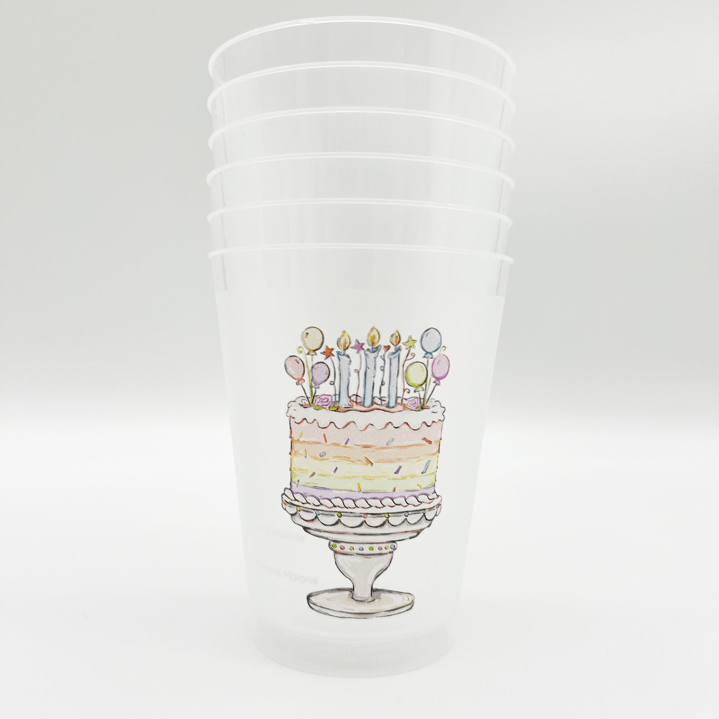 Pastel Birthday Cake Party Cup Set