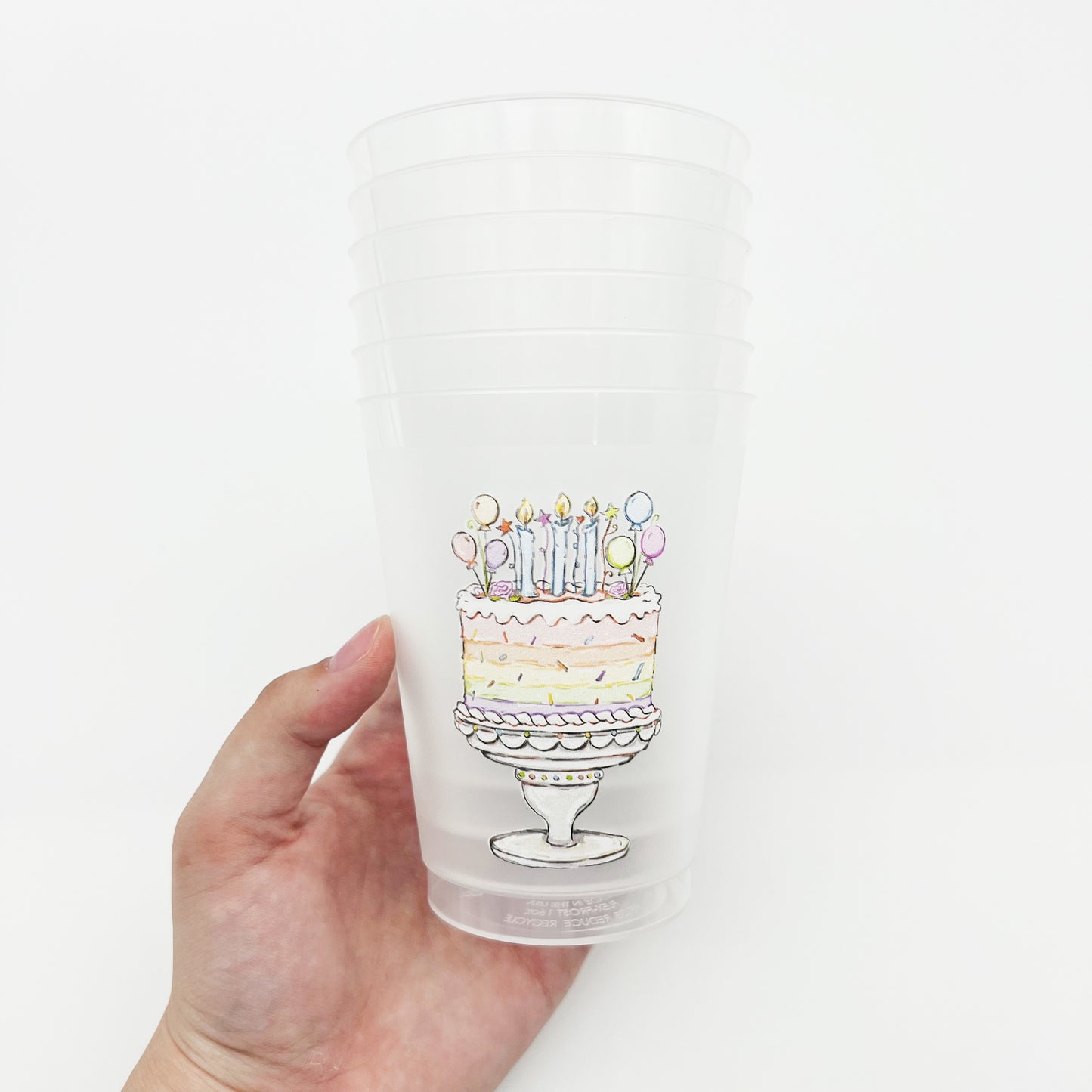 Pastel Birthday Cake Party Cup Set