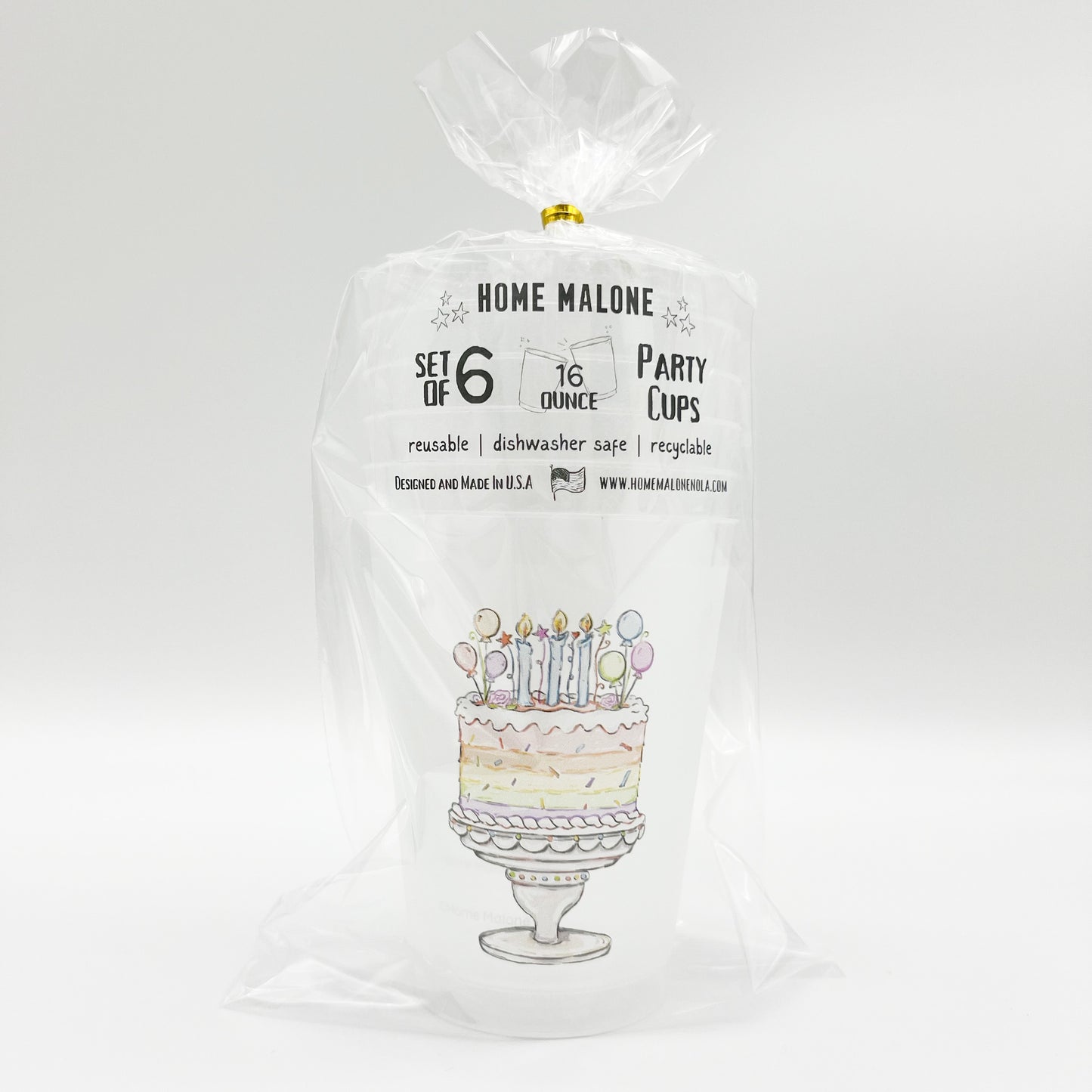 Pastel Birthday Cake Party Cup Set