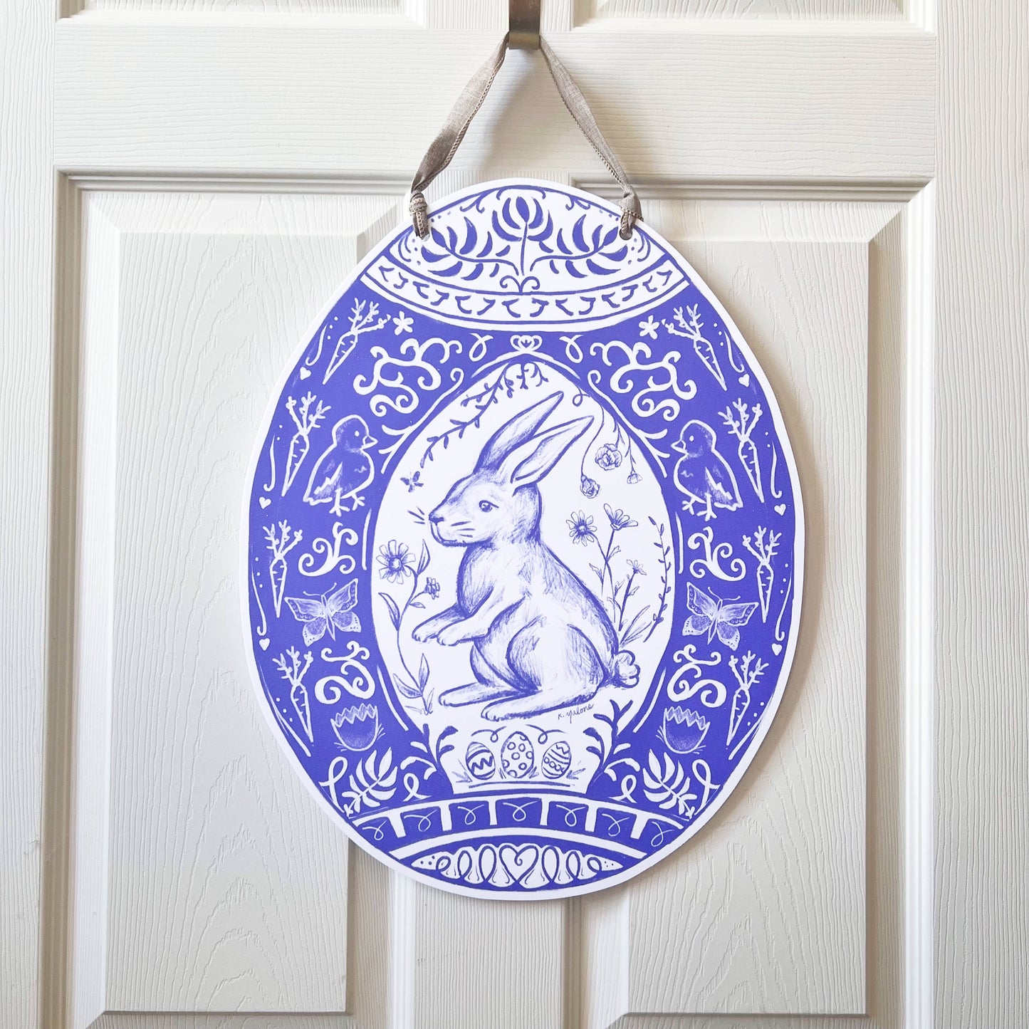 Chinoiserie Easter Egg Door Hanger