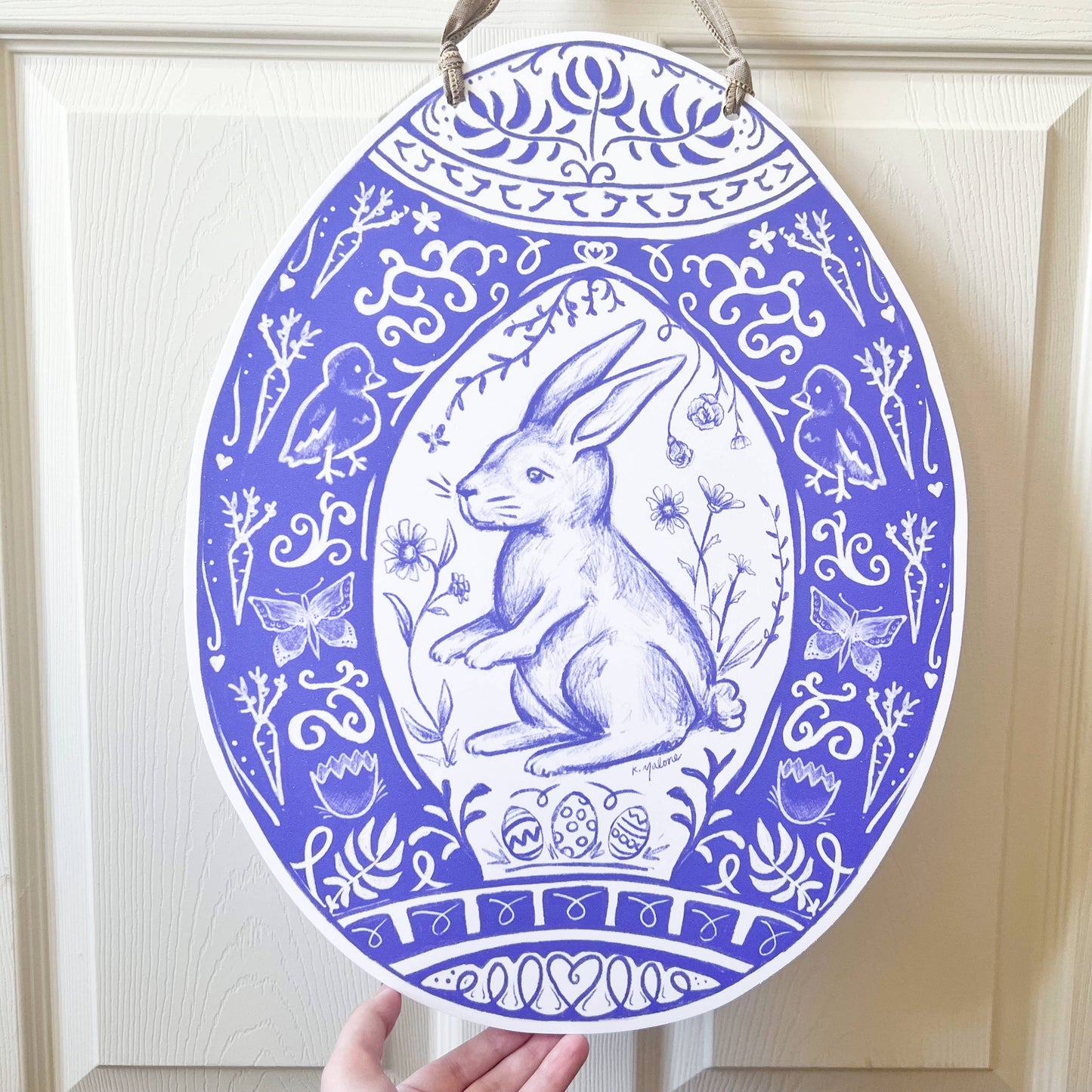 Chinoiserie Easter Egg Door Hanger