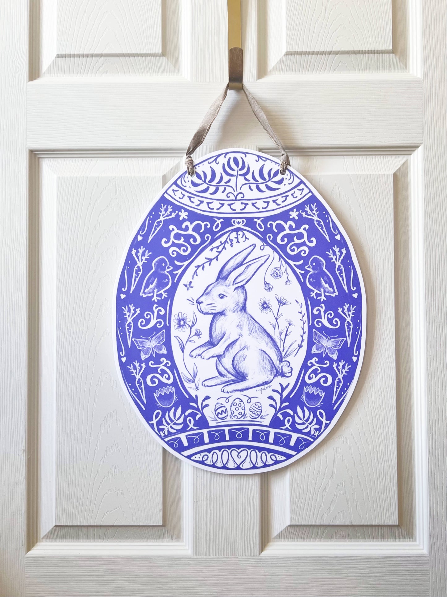 Chinoiserie Easter Egg Door Hanger