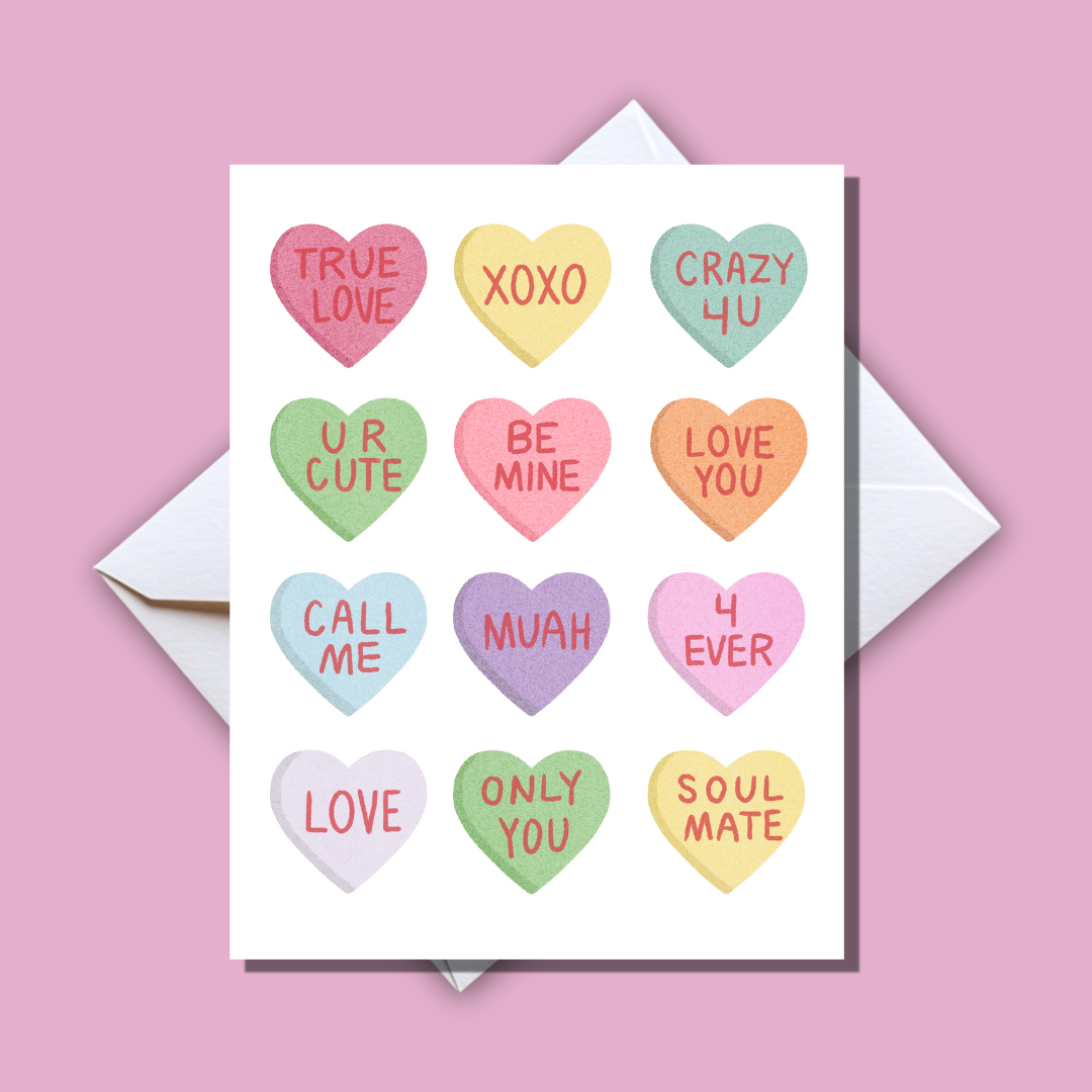 Candy Hearts Valentine's Day Card
