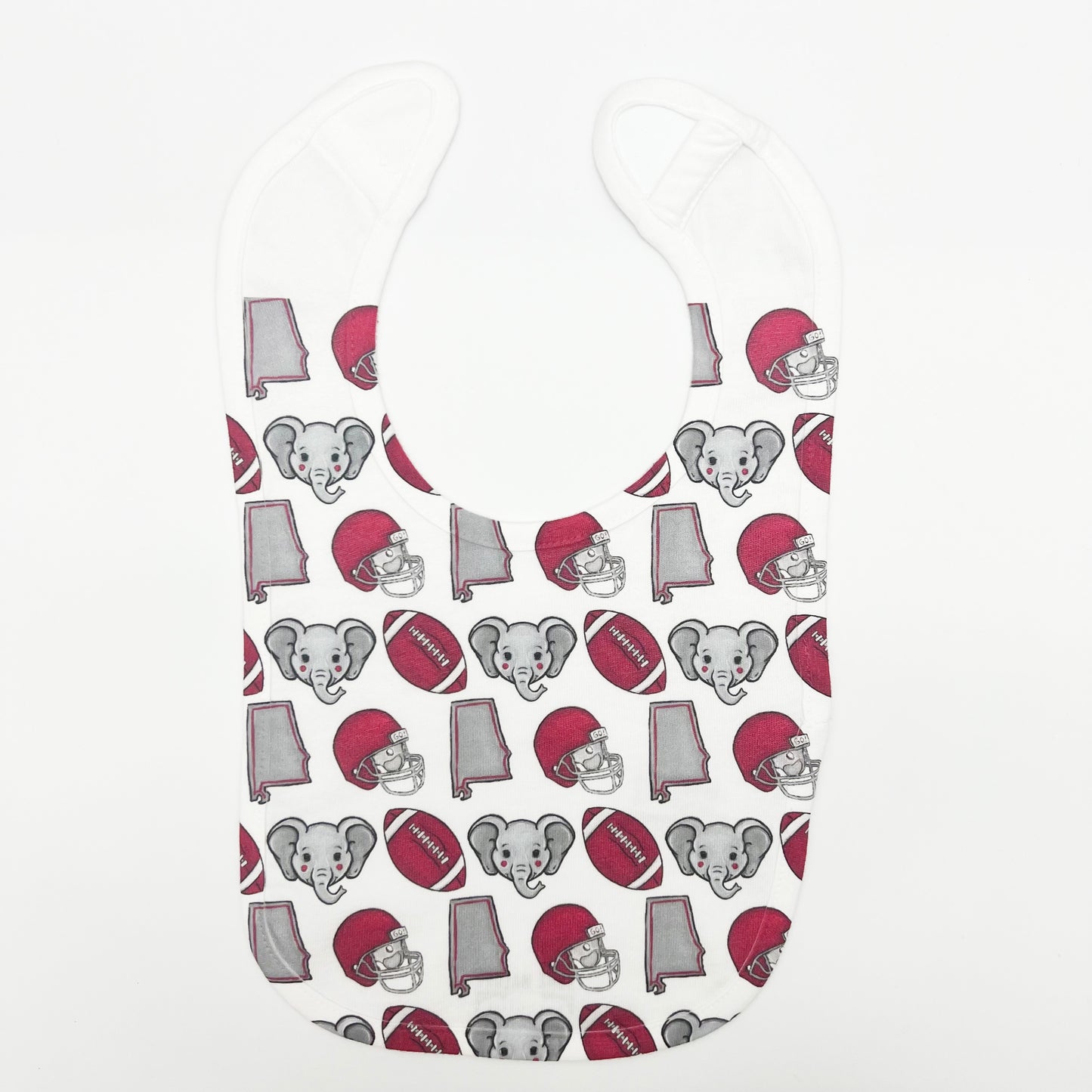 Gray Elephant Crimson Football Baby Bib-New Arrival Gift