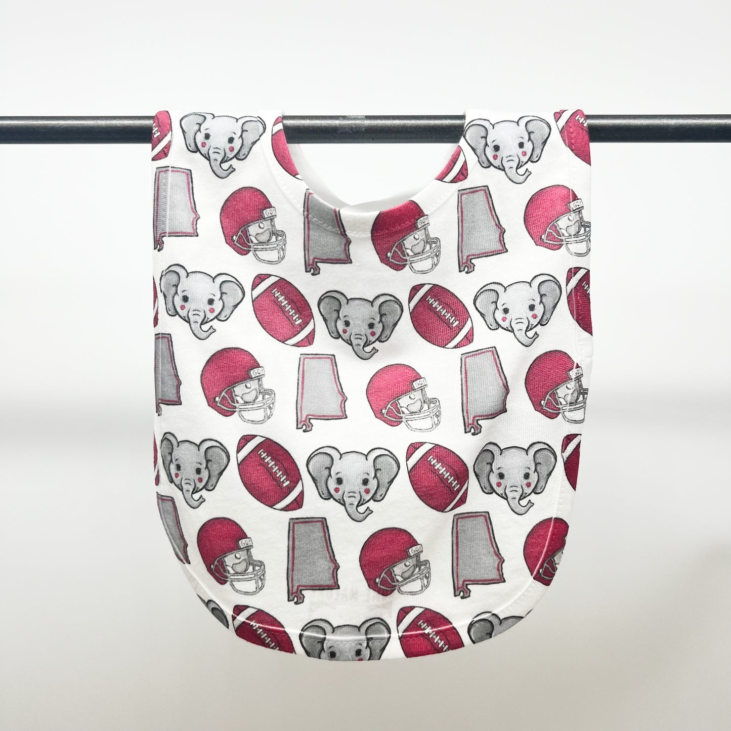 Gray Elephant Crimson Football Baby Bib-New Arrival Gift