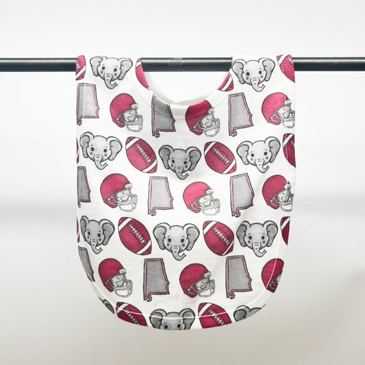 Gray Elephant Crimson Football Baby Bib-New Arrival Gift