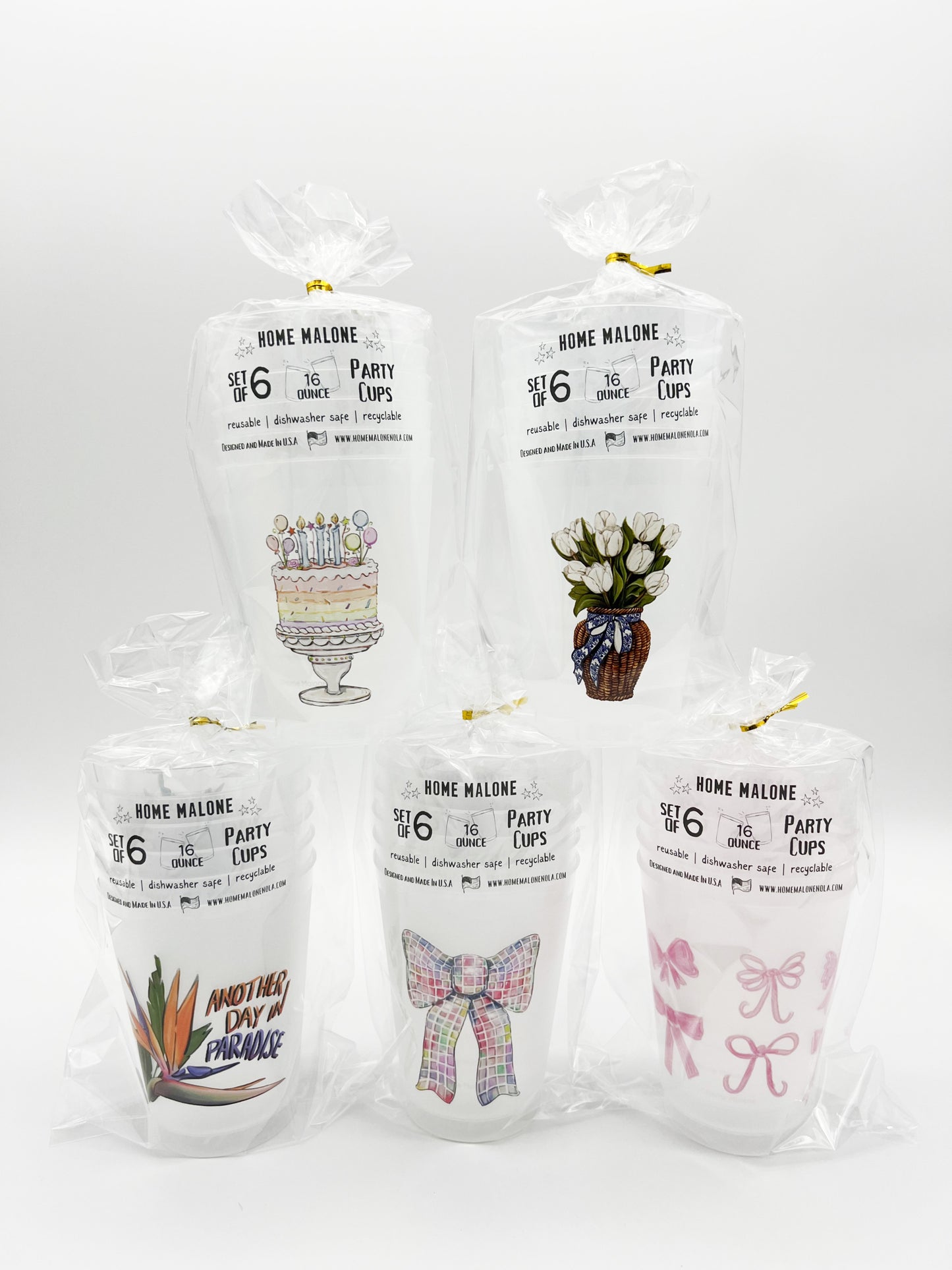 Pastel Birthday Cake Party Cup Set