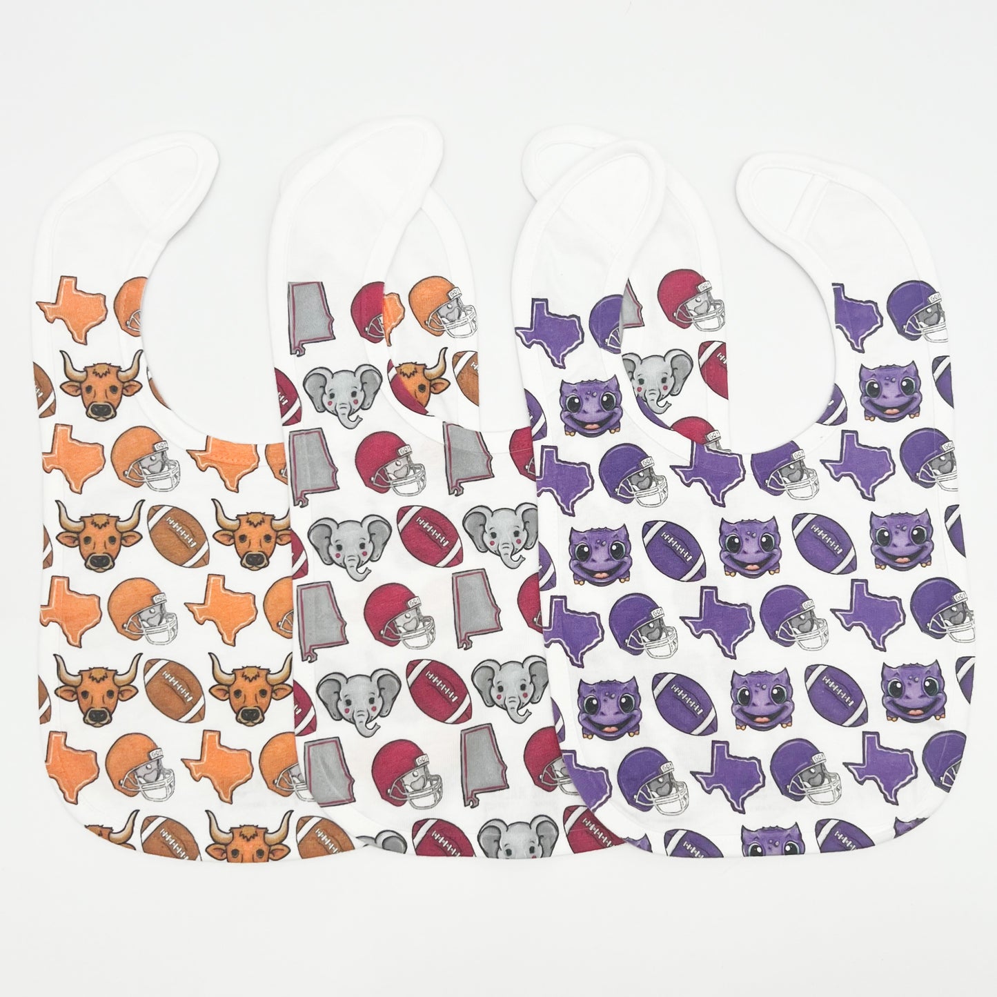 Horned Frog Football Baby Bib-Texas Gift New Baby Arrival