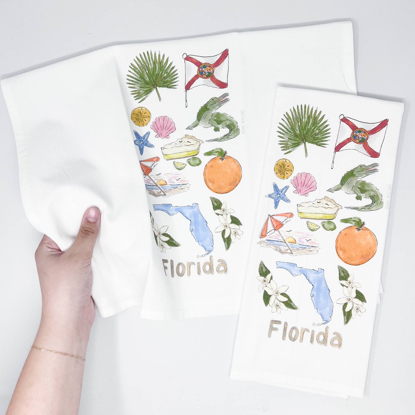 Florida Icons Tea Towel