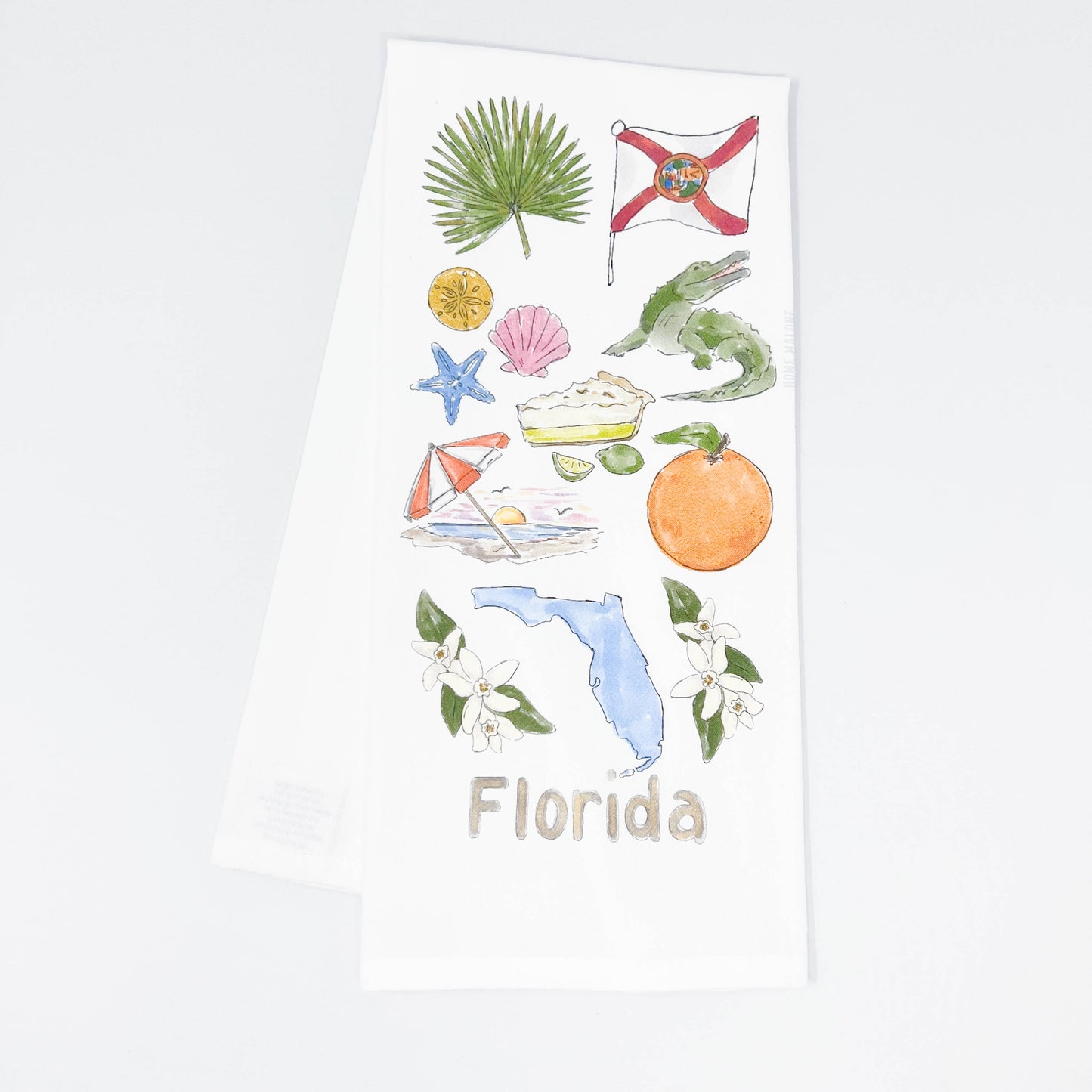Florida Icons Tea Towel
