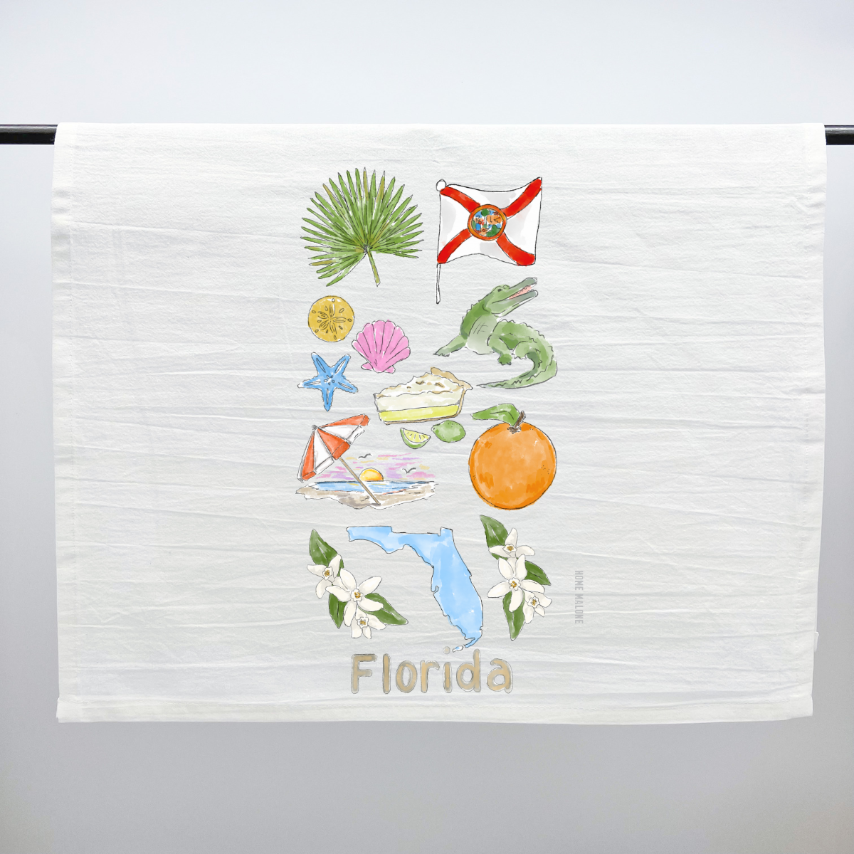 Florida Icons Tea Towel