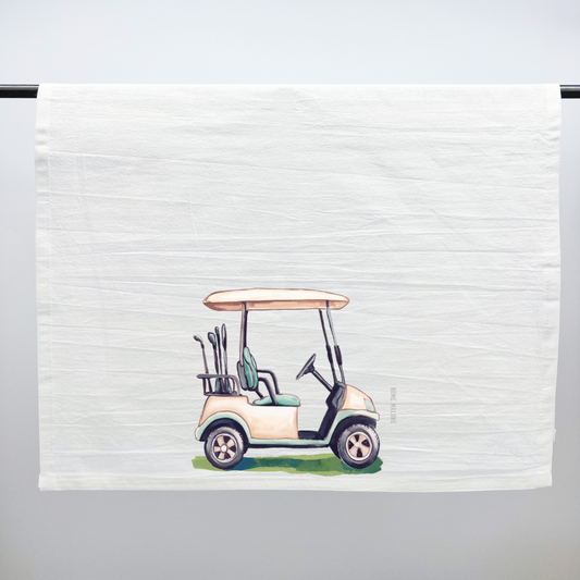 Golf Cart Tea Towel - Funny Sports Kitchen Decor