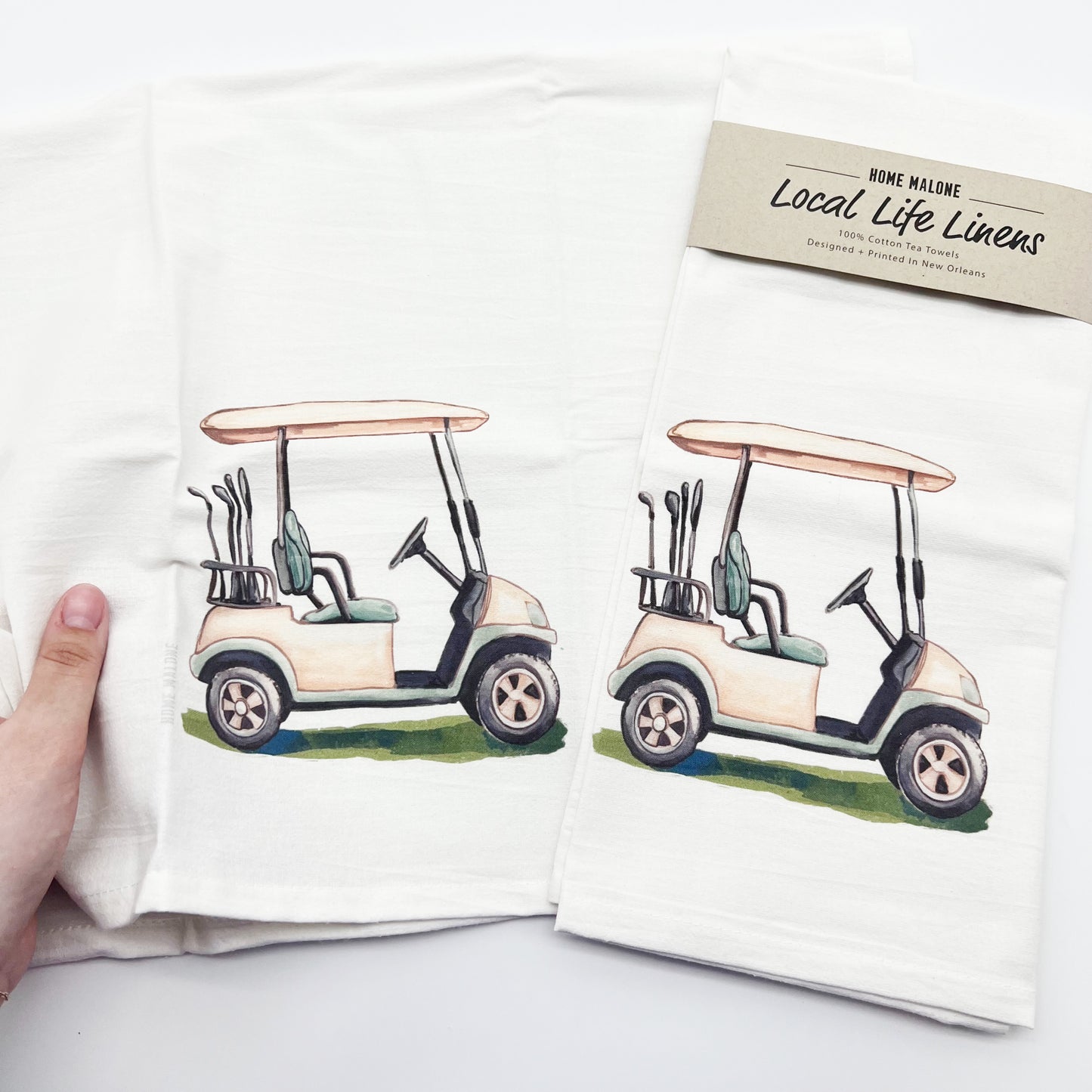 Golf Cart Tea Towel - Funny Sports Kitchen Decor