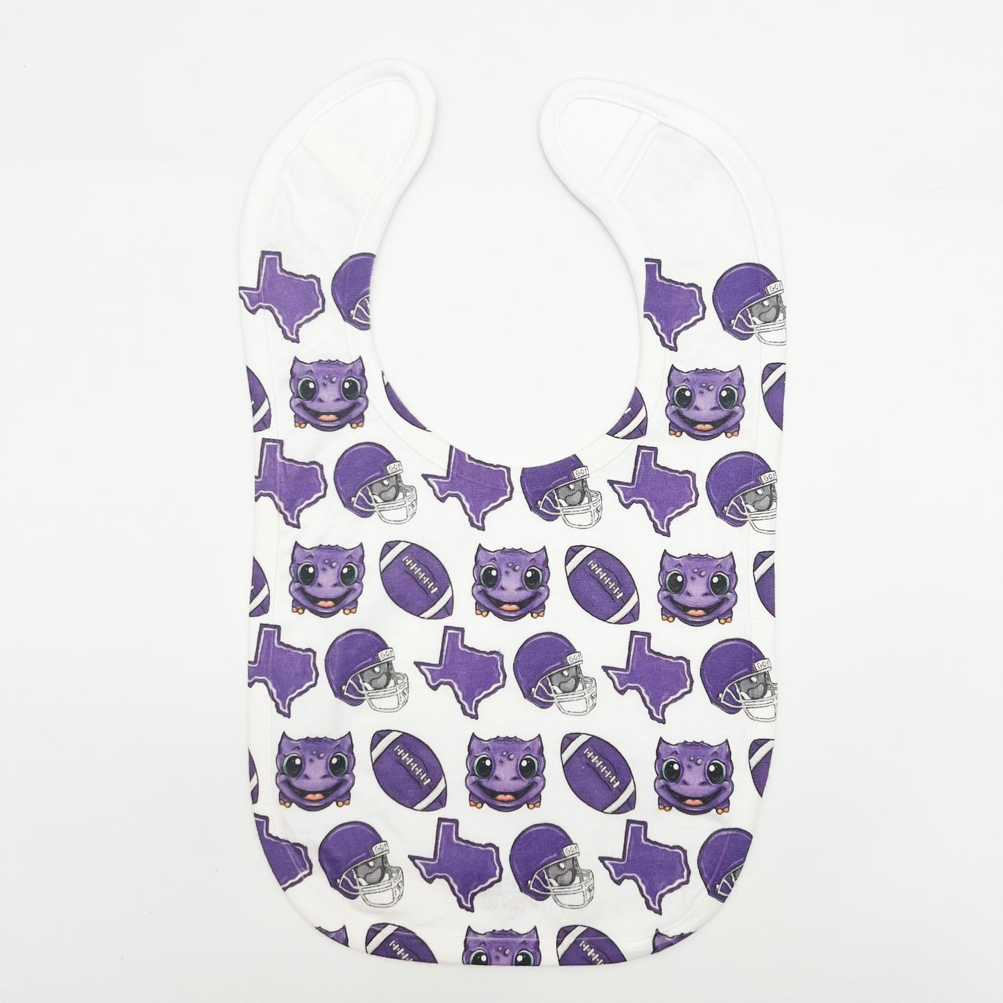 Horned Frog Football Baby Bib-Texas Gift New Baby Arrival