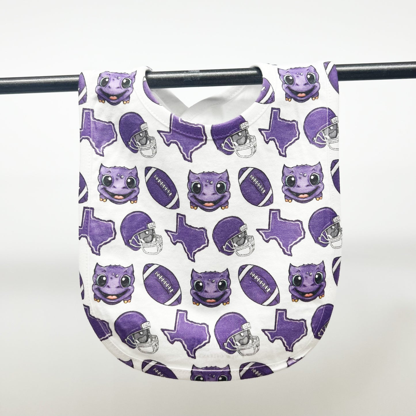 Horned Frog Football Baby Bib-Texas Gift New Baby Arrival