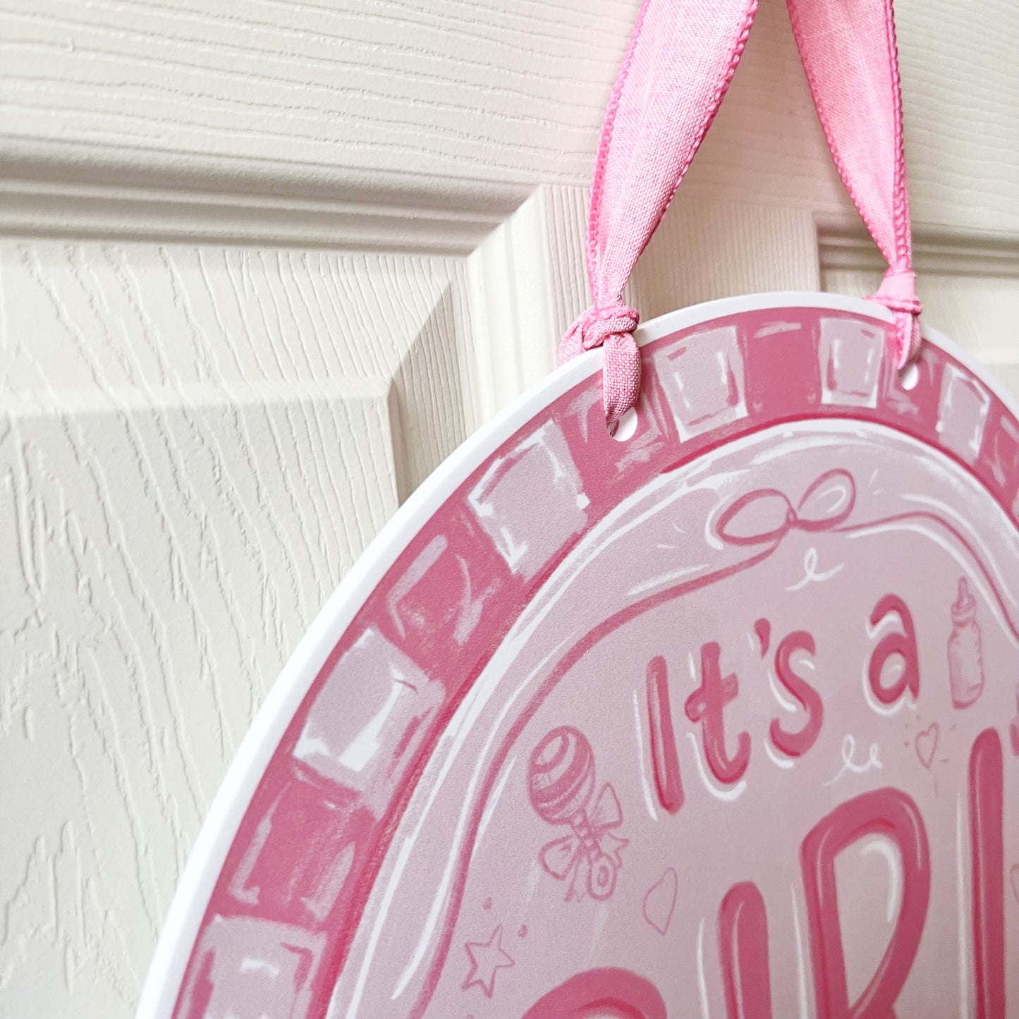 It's A Girl Round Door Hanger